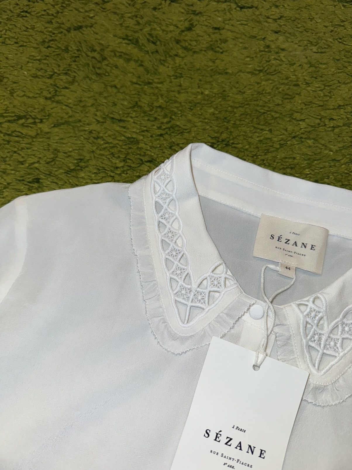 Designer × Sezane Sezane NWT oldmoney style 100% silk blouse shirt Size M / US 6-8 / IT 42-44 - 12 Thumbnail