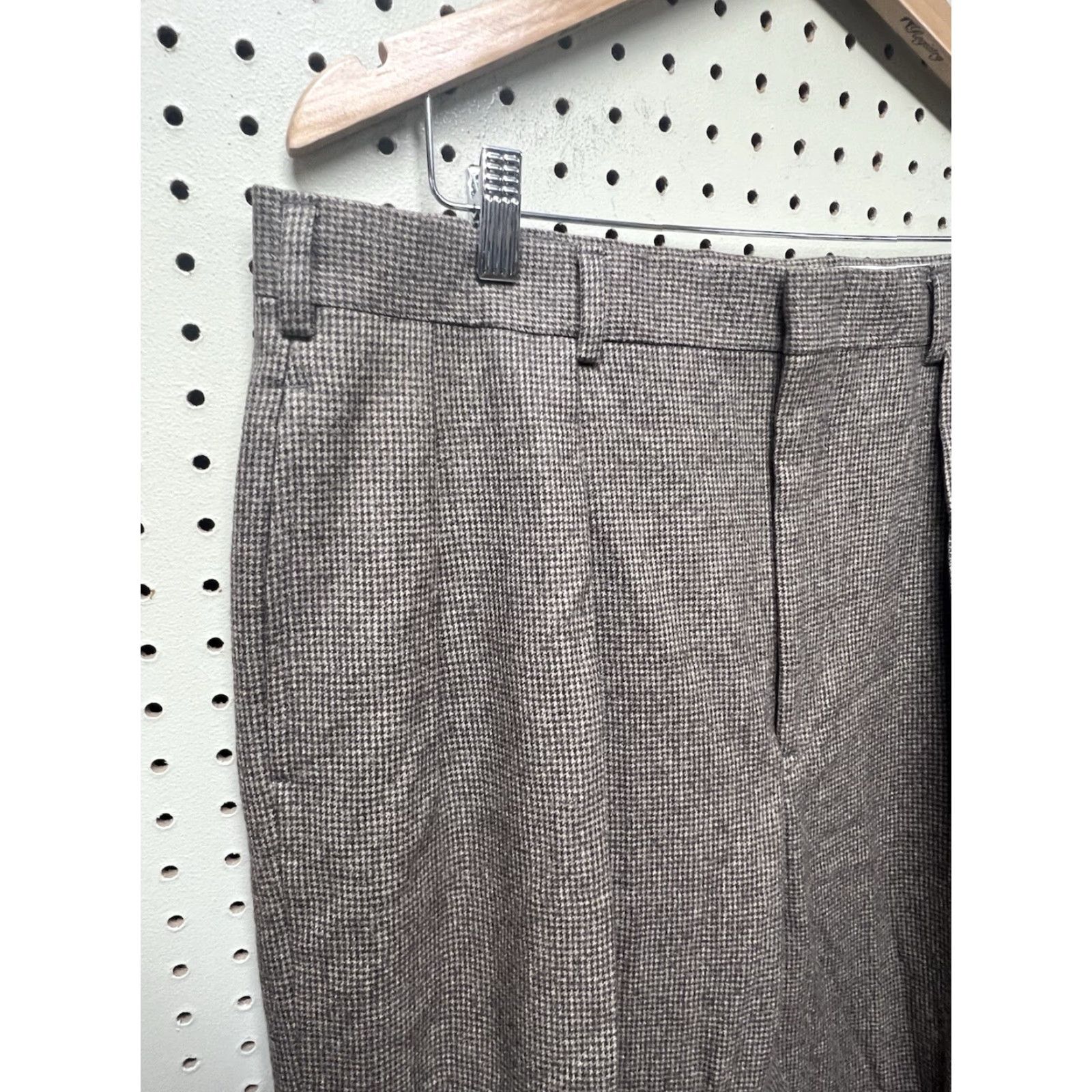 Polo Ralph Lauren VINTAGE Polo Ralph Lauren Mens Pleated Houndstooth Wool Pants 35x32 Cuffed Straight Dress Pants Brown 35 Regular Wool Mens Size US S / EU 44-46 / 1 - 3 Thumbnail
