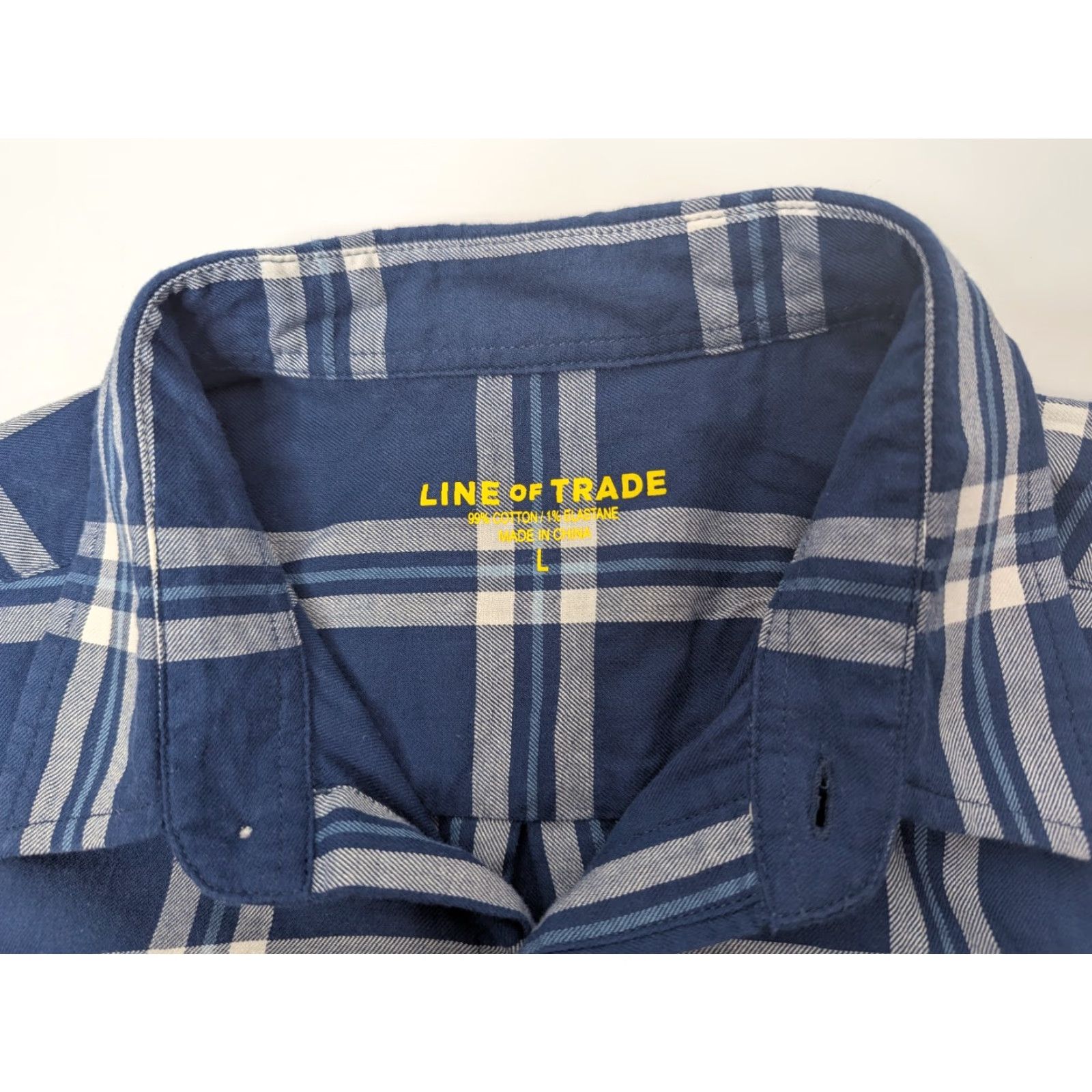 Vintage Line of Trade Shirt Button-Up Men L Blue Plaid Flannel Long Sleeve Casual Workwear All Seasons Size US L / EU 52-54 / 3 - 7 Thumbnail