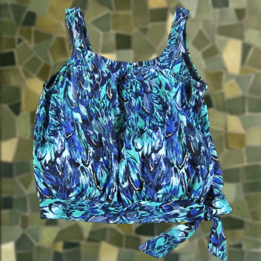 All Blues Beach Belle Swimsuits For All Top 14 Purple Built In Bra Tankini Swim Top Women Size XL / US 12-14 / IT 48-50 - 1 Thumbnail