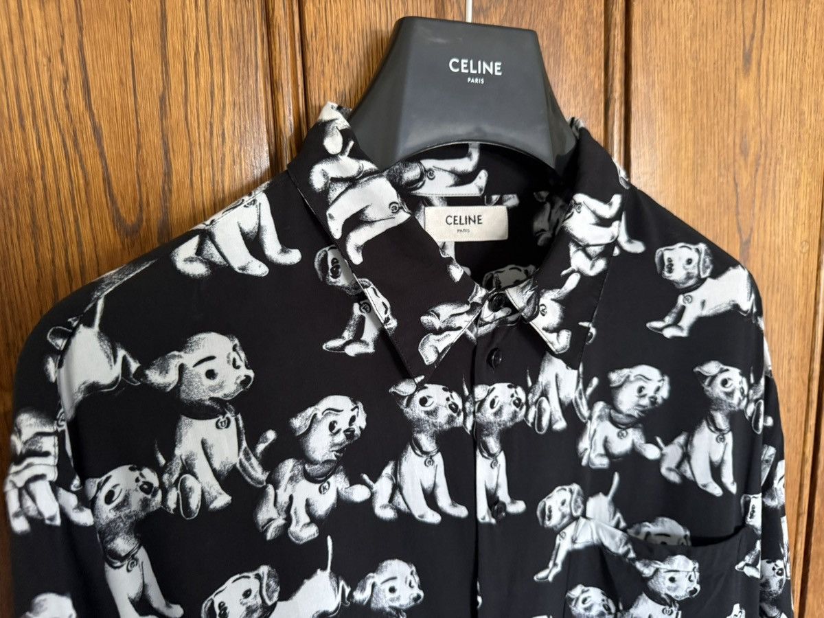 Celine SS22 Celine black white puppy Hawaiian shirt Hedi Slimane Size US S / EU 44-46 / 1 - 11 Thumbnail