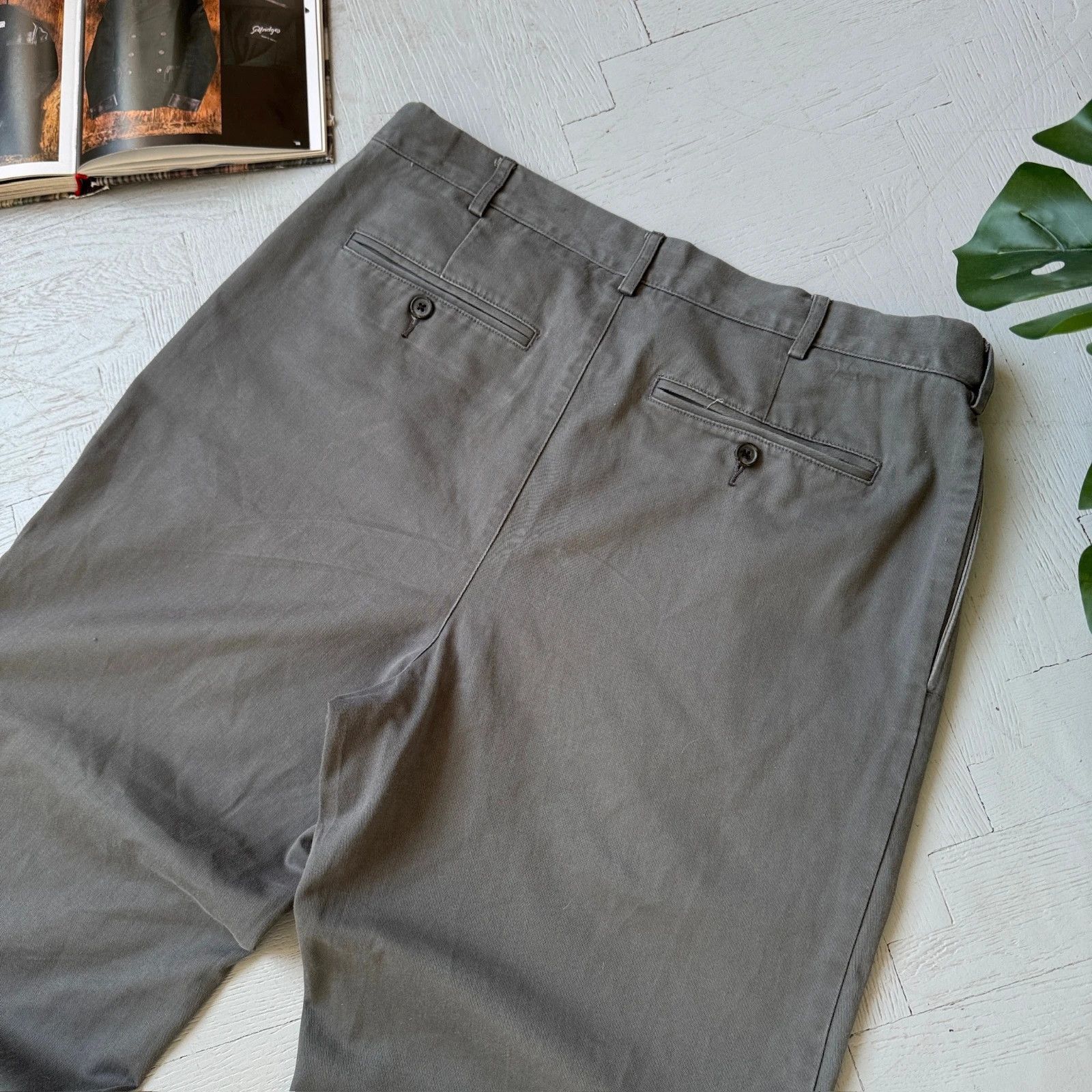 Lands' End Vintage Lands End Preppy Classic Pleated Cotton Chino Pants Size US 36 / EU 52 - 4 Thumbnail