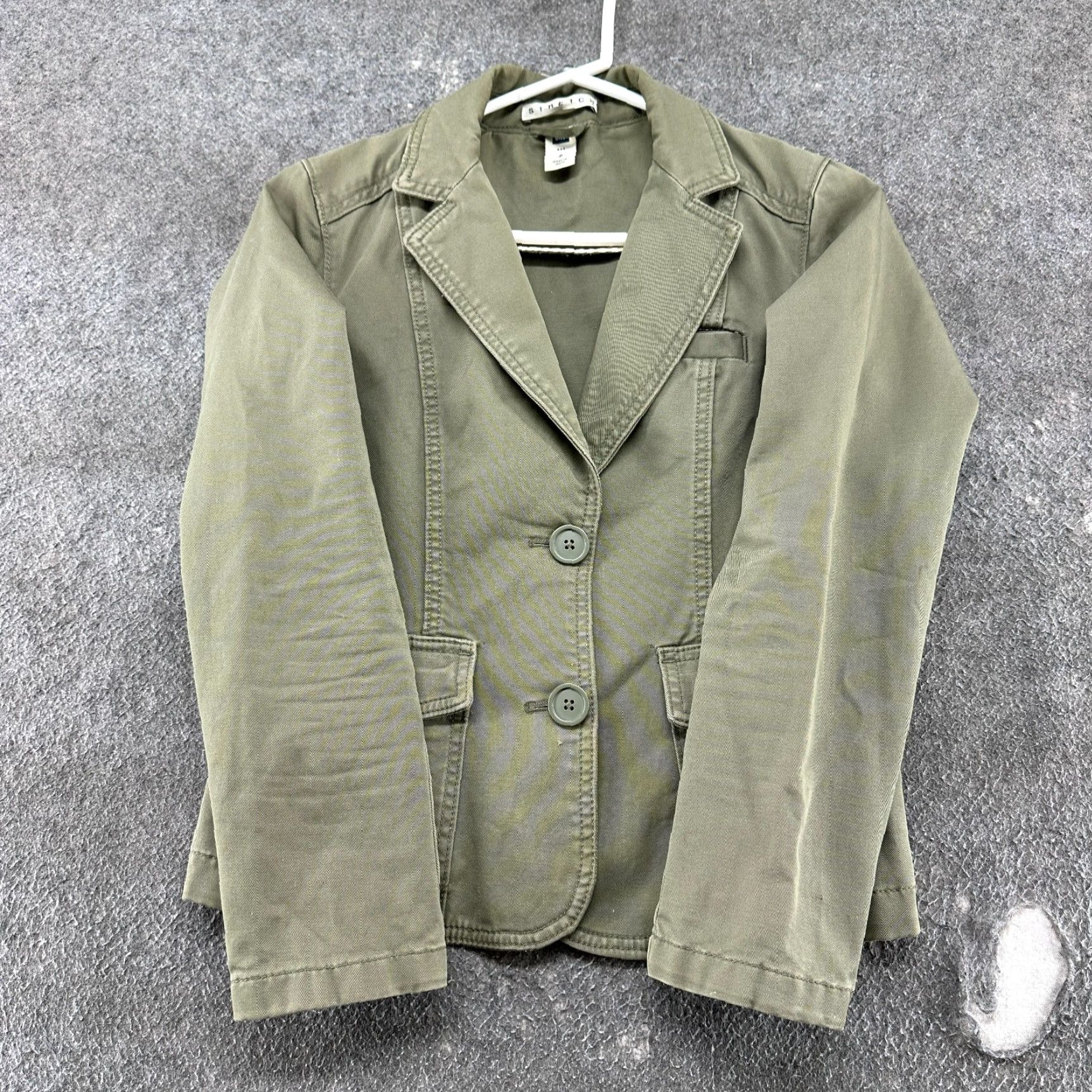 Gap VINTAGE Gap Blazer Shirt Womens 2 Green Cotton Solid Twill Pockets 90s Preppy Jacket Size XS / US 0-2 / IT 36-38 - 2 Thumbnail