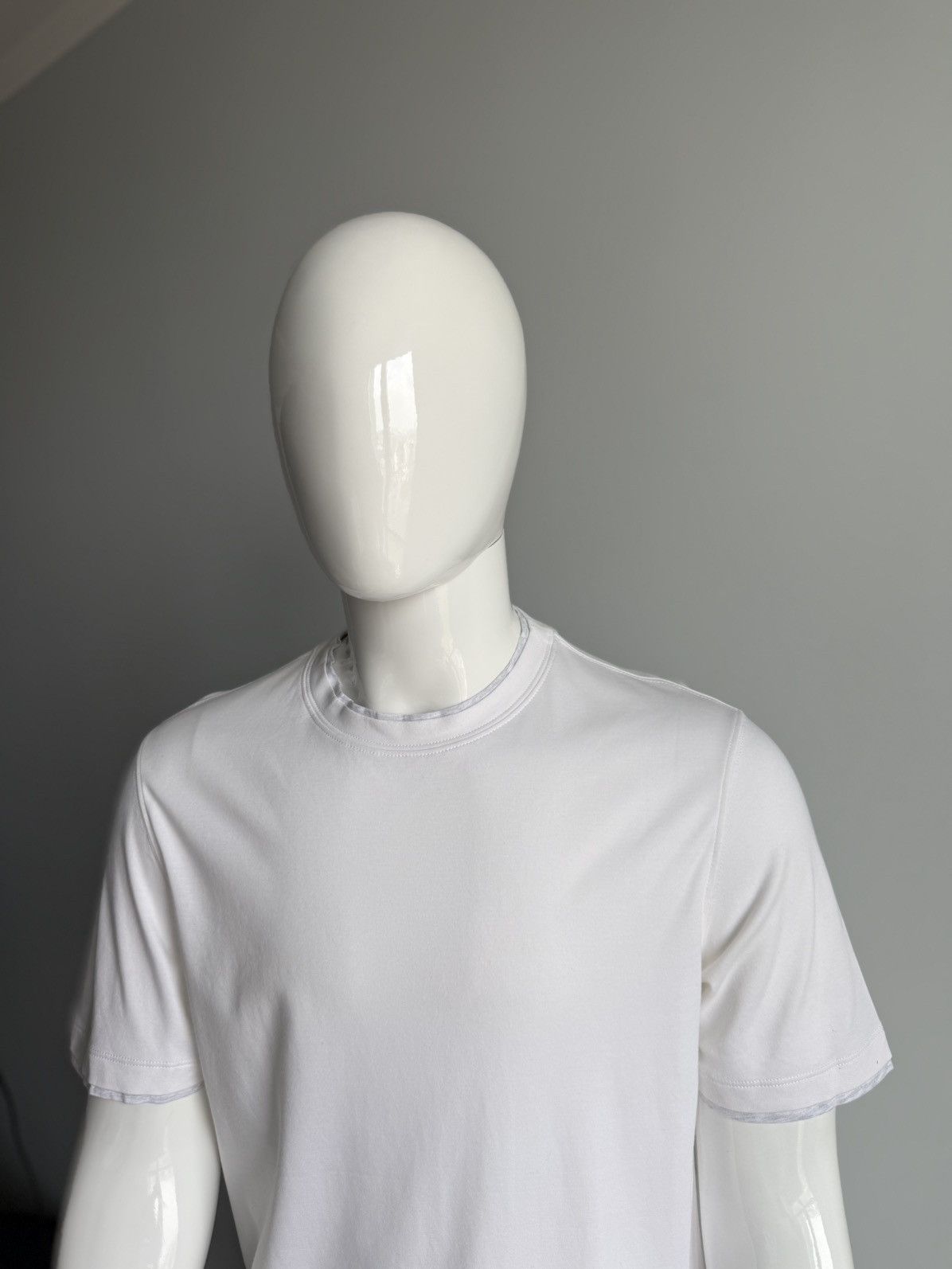 Brunello Cucinelli Brunello Cucinelli Silk White Crew Neck T-Shirt Cotton Size US M / EU 48-50 / 2 - 9 Thumbnail