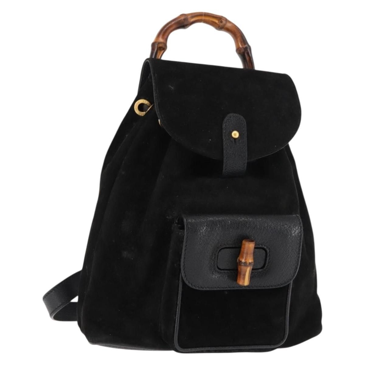 Gucci Gucci Vintage Bamboo Backpack Suede Size ONE SIZE - 1 Thumbnail