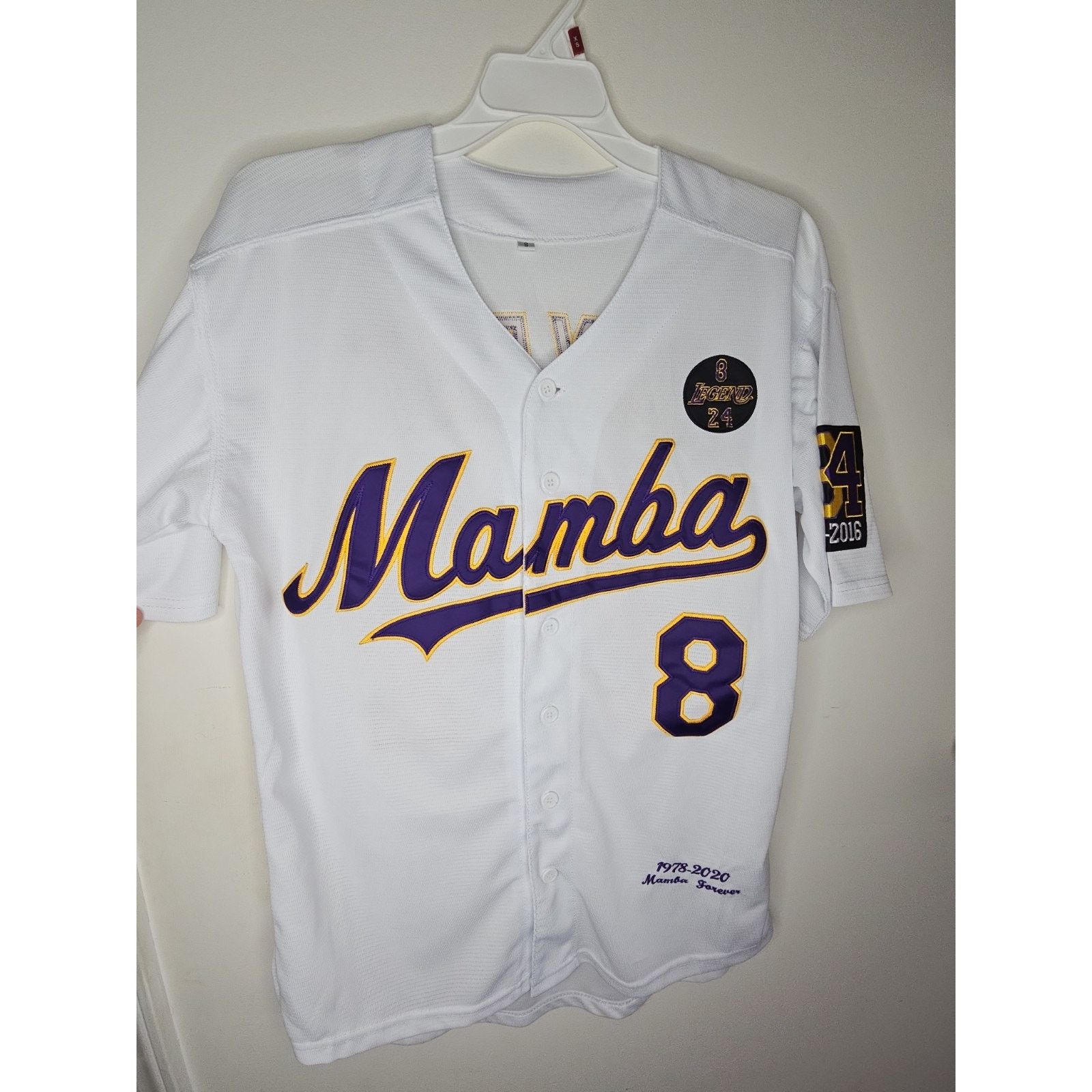 NBA KOBE BRYANT Custom Baseball MAMBA Forever Jersey Size Small Size US S / EU 44-46 / 1 - 2 Thumbnail