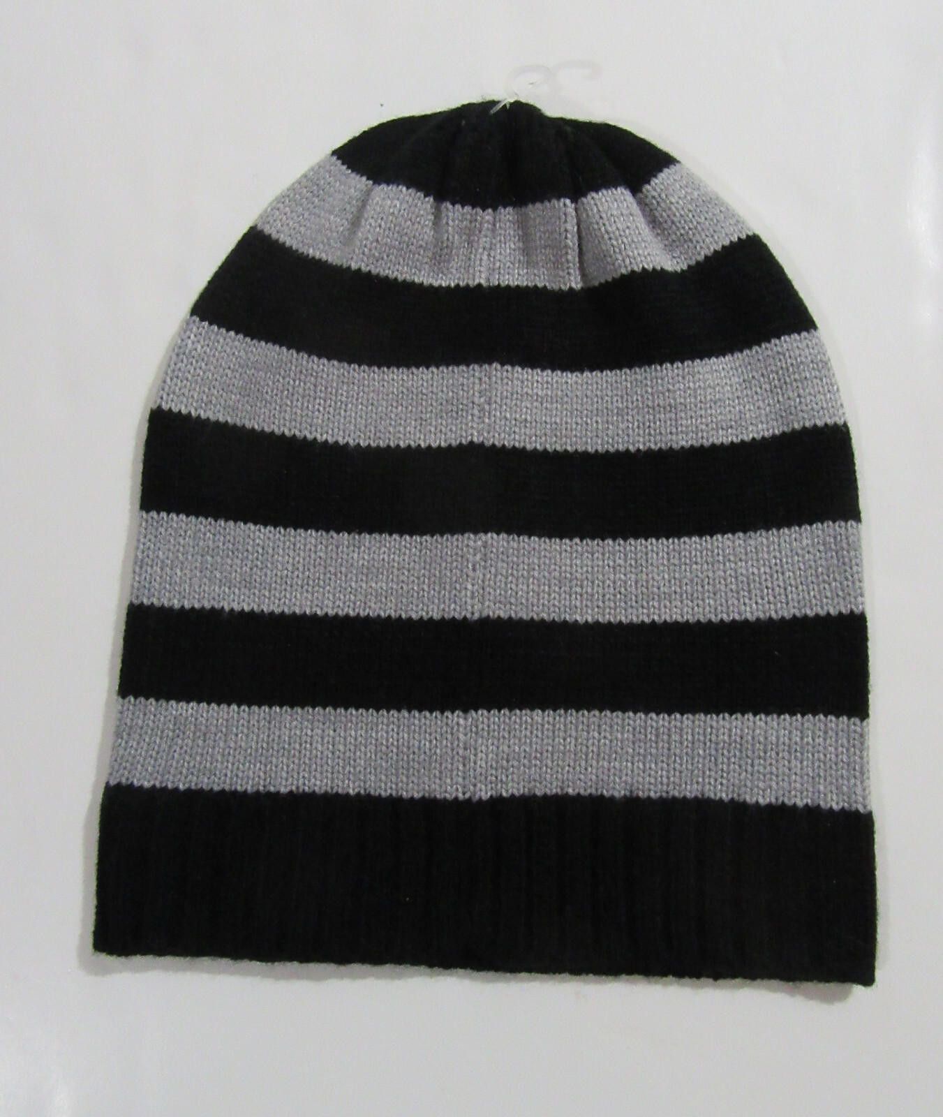 Michael Kors Michael Kors Slouchy Beanie Hat Black Grey Striped NWOT Size ONE SIZE - 2 Thumbnail