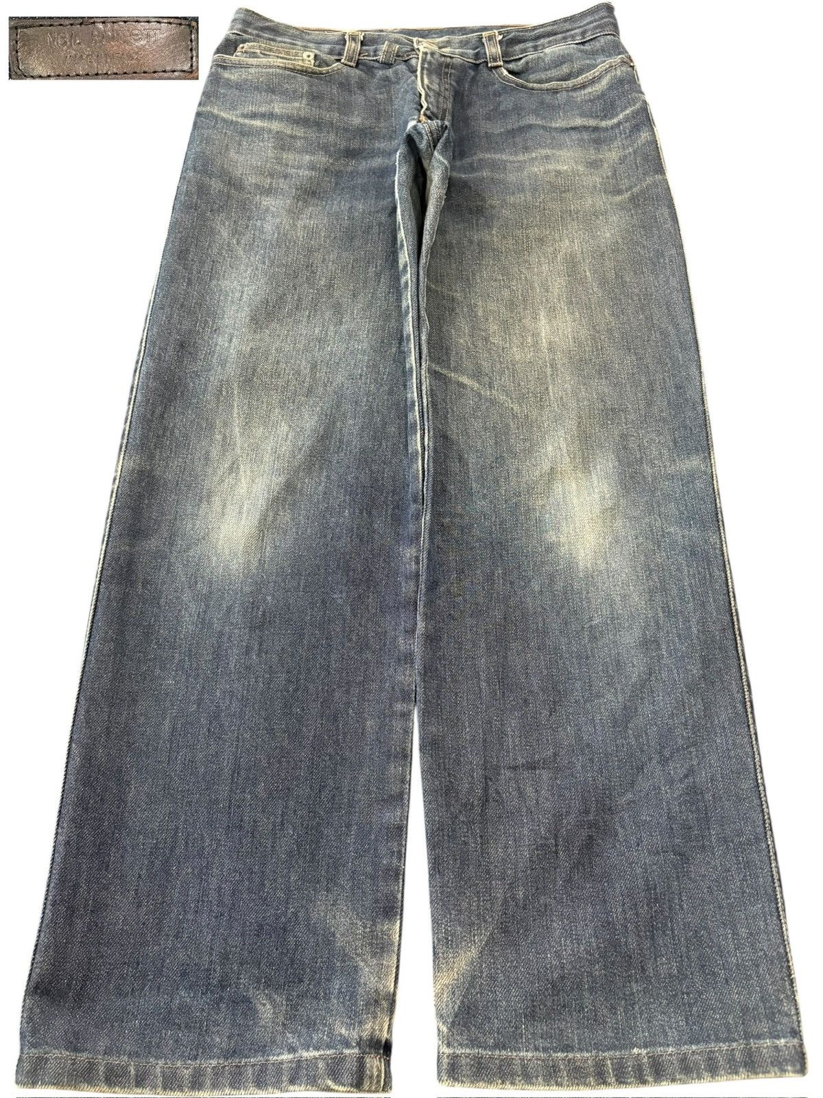 Neil Barrett Vintage Italy Neil Barrett Blue Wash Loose Jeans Size 30" / US 8 / IT 44 - 1 Thumbnail