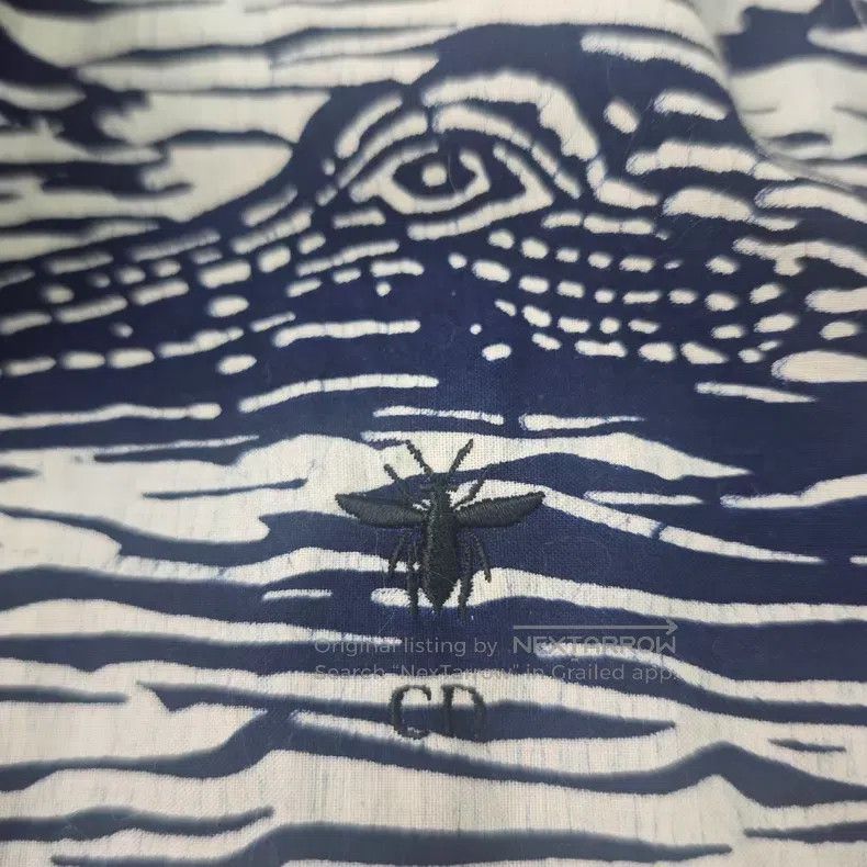 Dior Dior Blue embroidered bee plant bird pattern shirt Size XS / US 0-2 / IT 36-38 - 7 Thumbnail