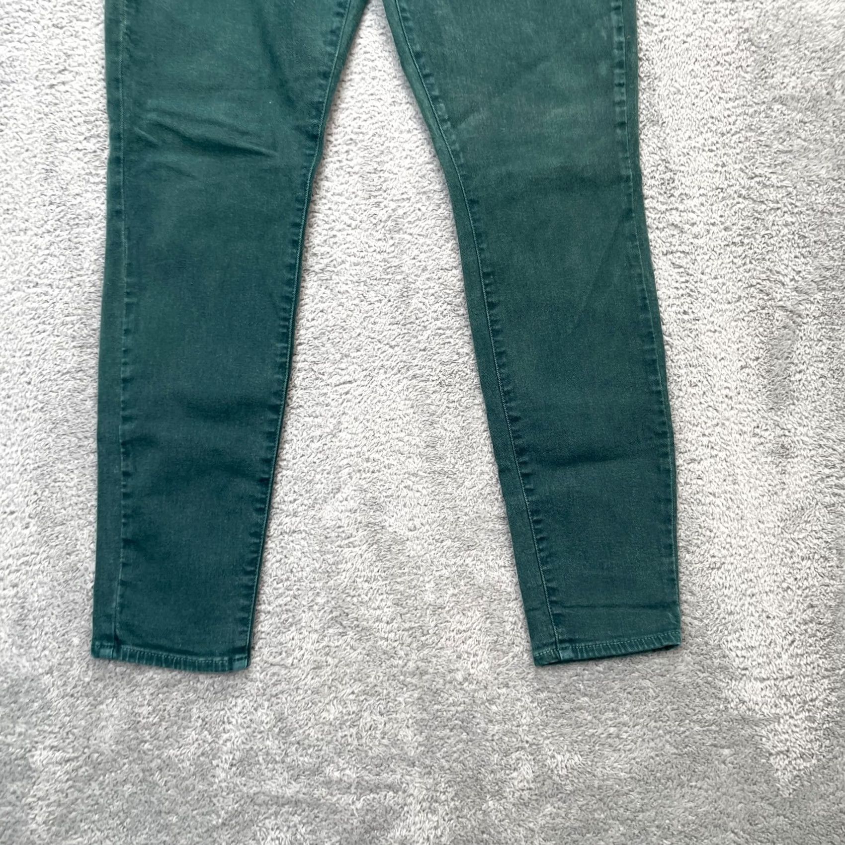 Paige Paige Jeans Womens 32x29 Green Hoxton Ultra Skinny Denim Logo Cotton Stretch Slim 5-Pocket Design Zipper Button Inseam 29 Size 24" / US 00 / IT 34 - 6 Thumbnail