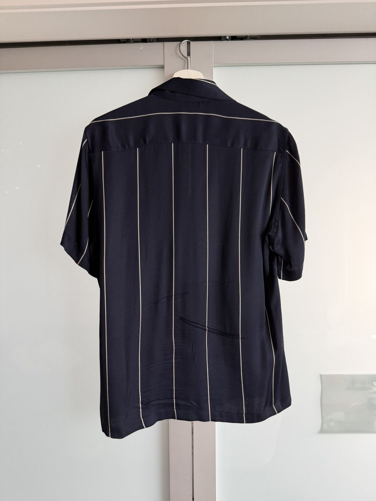 Sandro Navy Striped Camp Collar Bowling Shirt Size US S / EU 44-46 / 1 - 3 Thumbnail