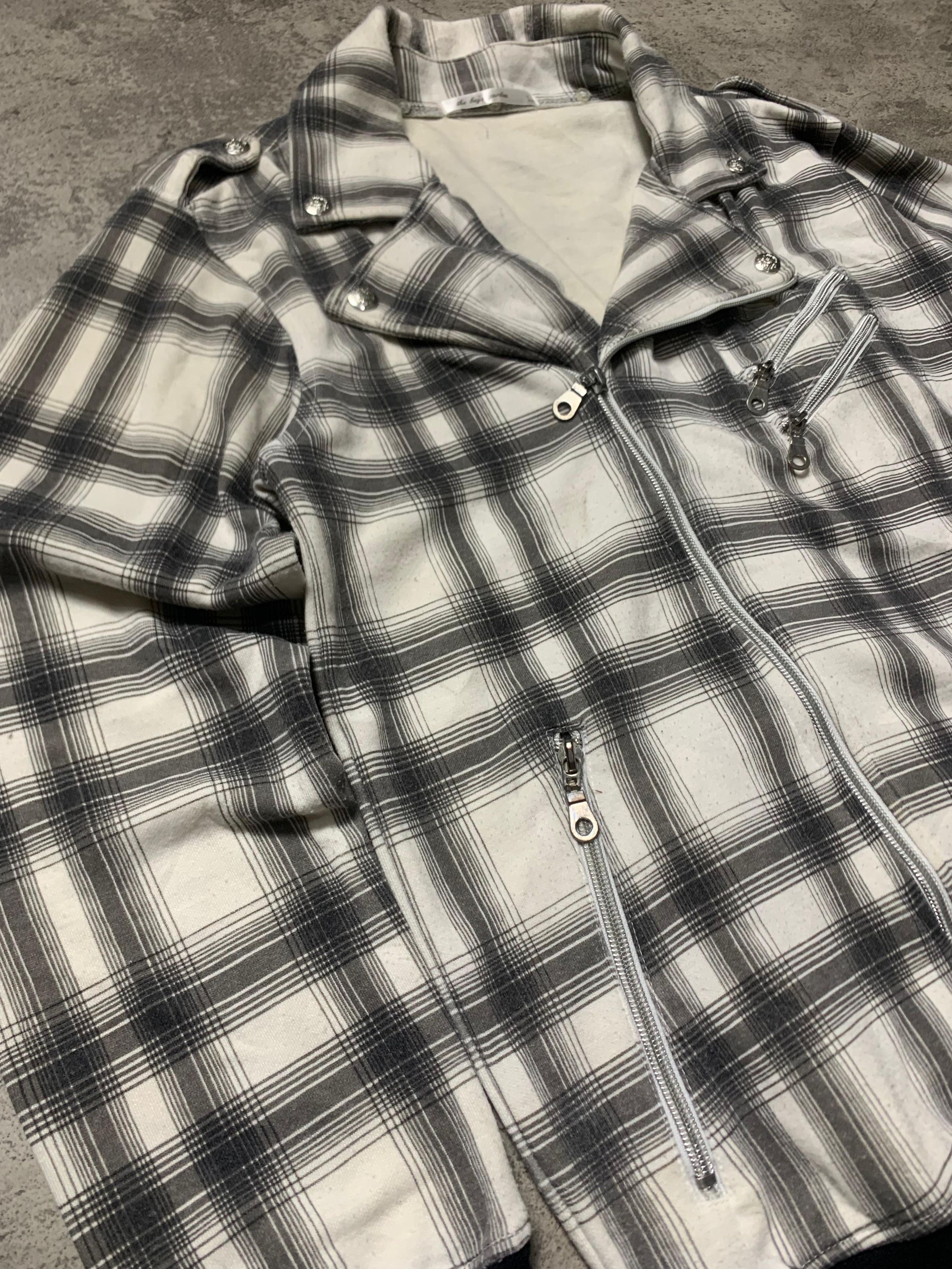 Japanese Brand 2000s The Boy's Garden Plaid Biker Jacket Size US M / EU 48-50 / 2 - 3 Thumbnail