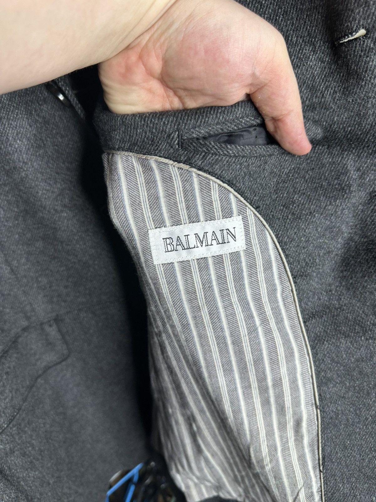 Balmain Balmain Grey Blazer Jacket Elbow Patches Size 48 Size 48R - 4 Thumbnail
