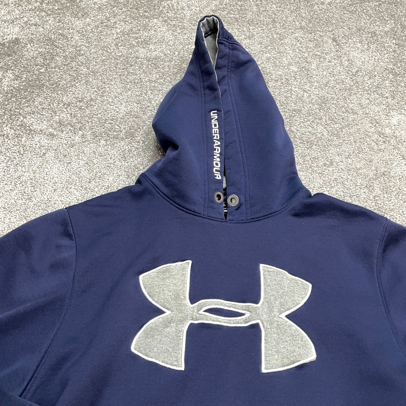 Under Armour Under Armour Hoodie Pullover Sweatshirt Mens Large Navy Blue Graphic Active Size US L / EU 52-54 / 3 - 3 Thumbnail