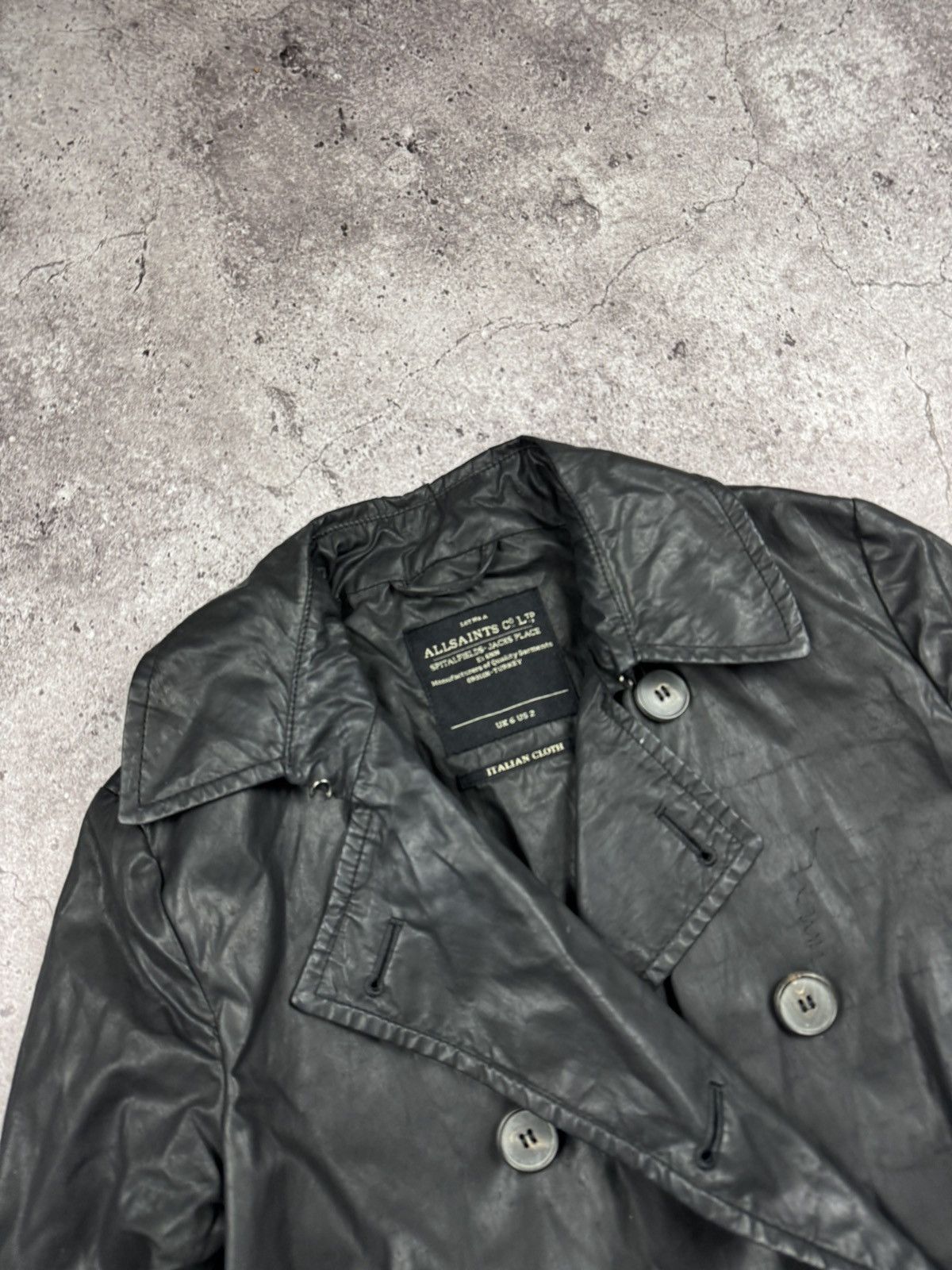 Allsaints Vintage Allsaints Y2K Black Trench coat Size XS / US 0-2 / IT 36-38 - 5 Thumbnail
