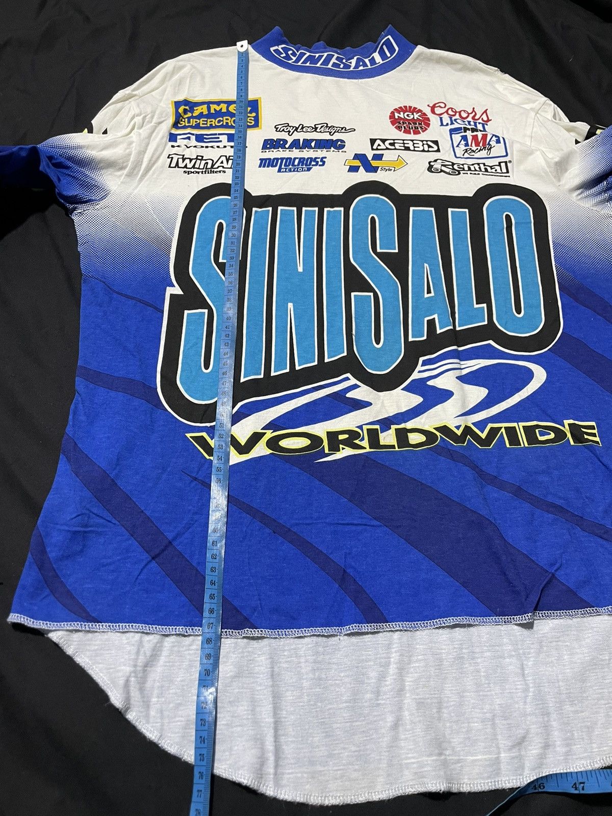 Vintage SiniSalo Worldwide 90s mock neck motocross jersey Troy Lee Size US XL / EU 56 / 4 - 8 Thumbnail