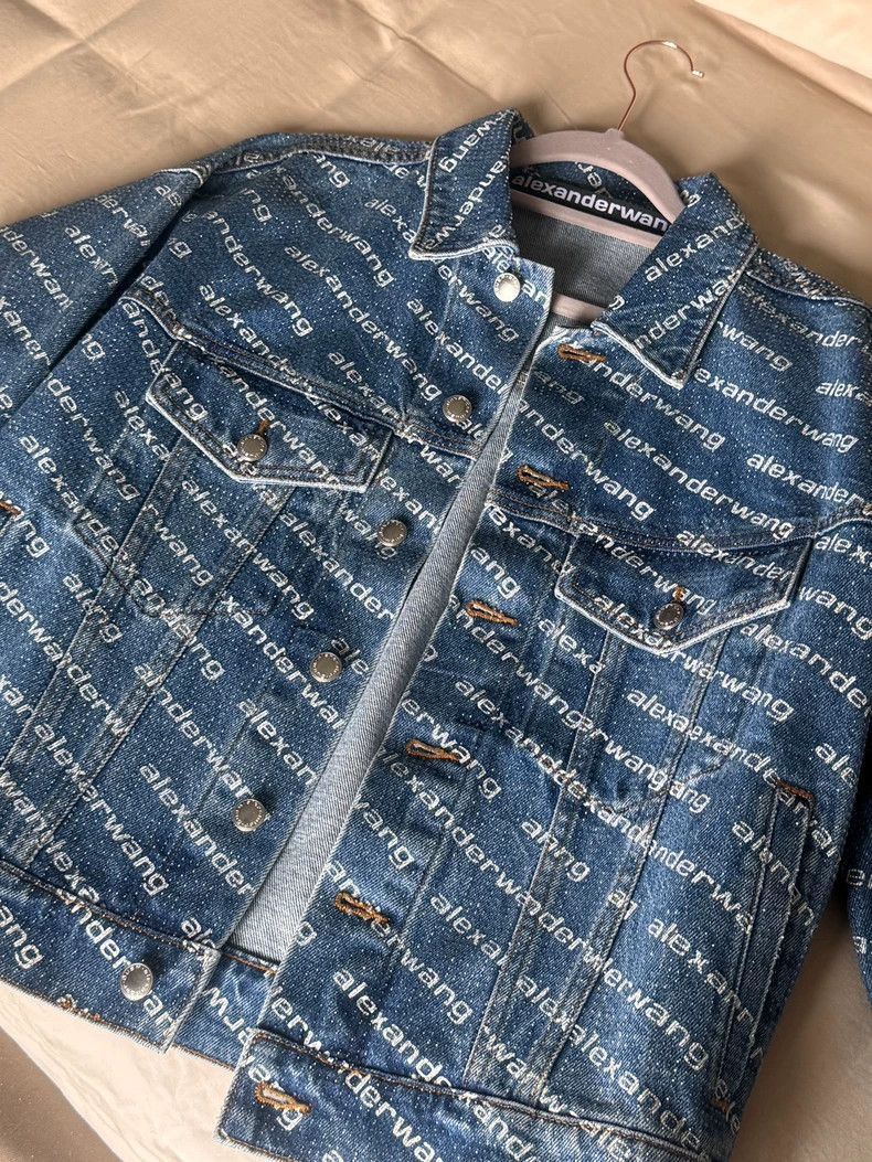 Alexander Wang Alexander Wang Crystal Denim Game Jacket- Size XS / US 0-2 / IT 36-38 - 1 Thumbnail