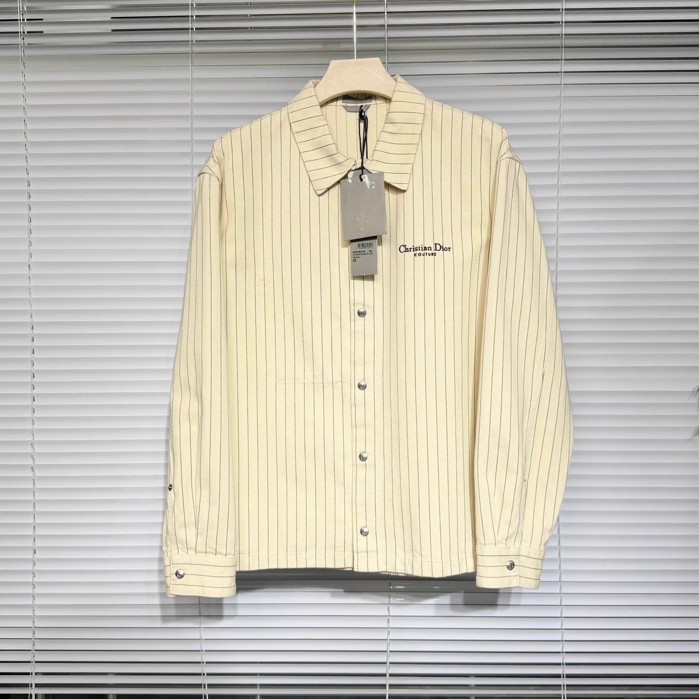 Dior DIOR Off-White Striped Embroidered Logo 50 Jacket Size US M / EU 48-50 / 2 - 1 Thumbnail