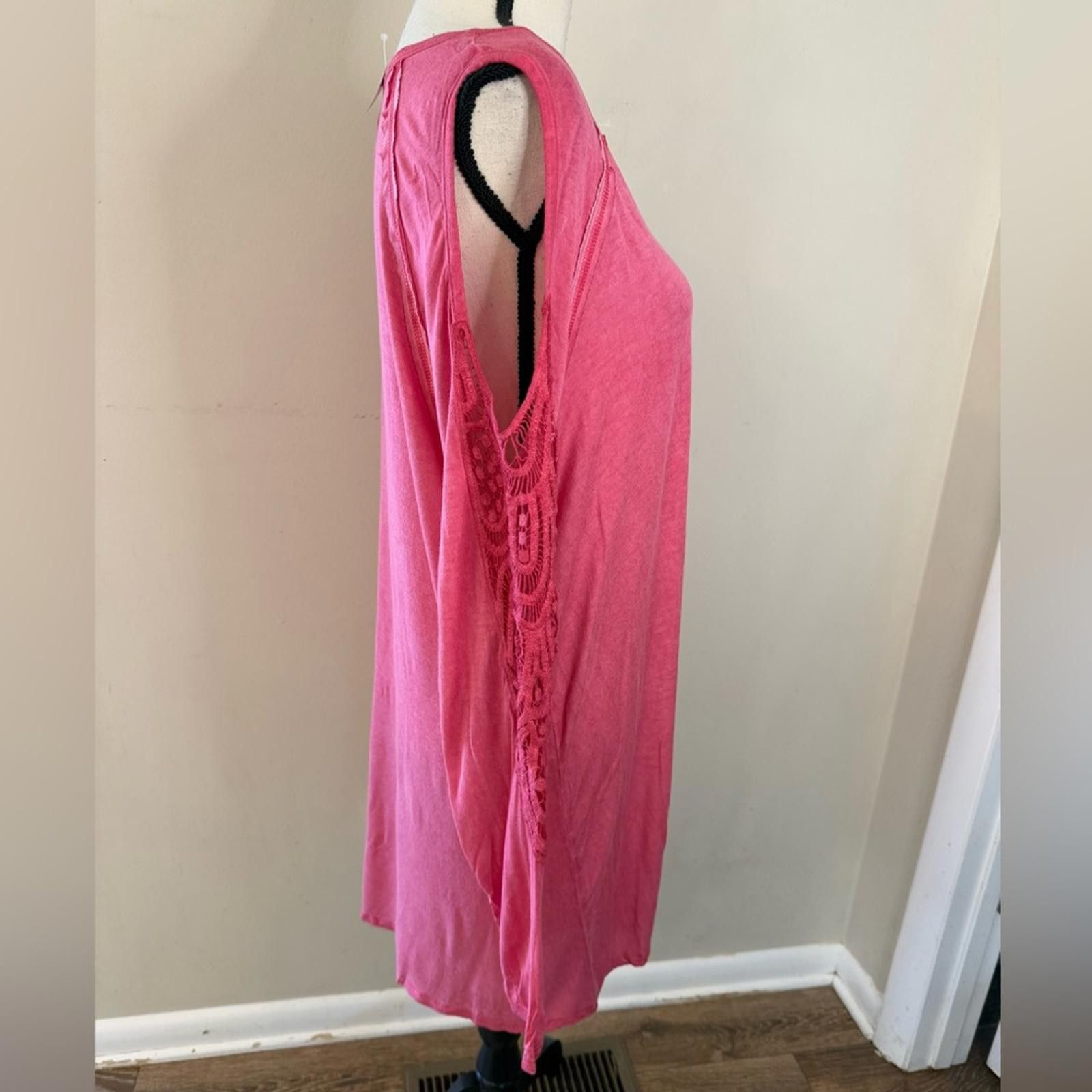 Other Love Fire pinkish red tunic top mini dress plus SZ 1X Size XL / US 12-14 / IT 48-50 - 2 Thumbnail