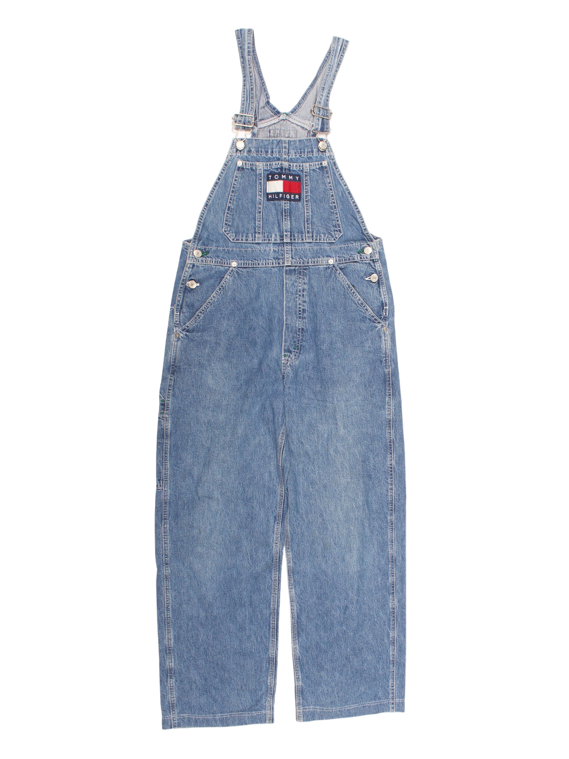 image of 90's Tommy Hilfiger Overalls Jeans Pants Size W 32 in Blue, Men's