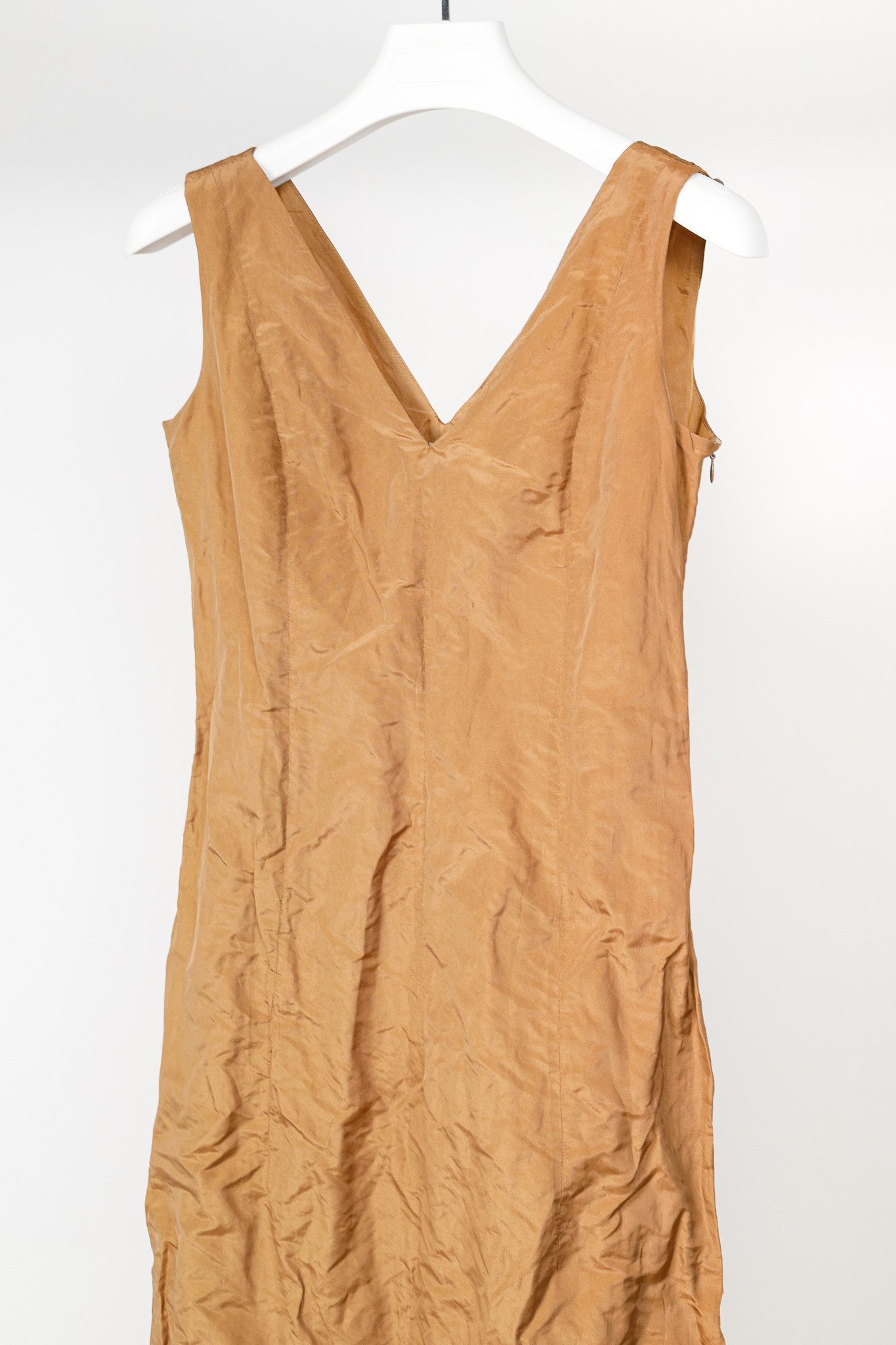 Gianfranco Ferre Gianfranco Ferre Studio Tan Taffeta Midi Dress Size S / US 4 / IT 40 - 3 Thumbnail