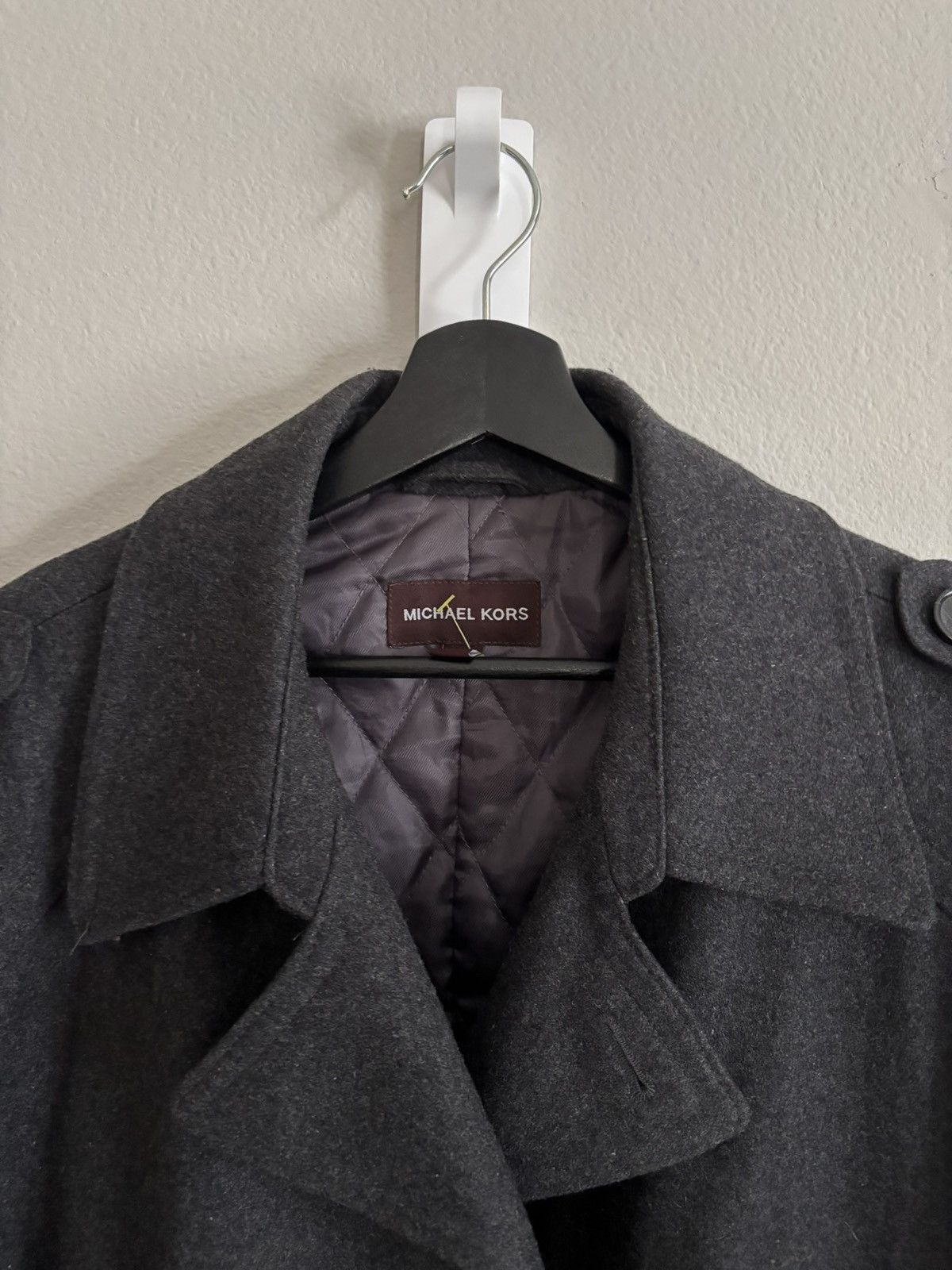 Michael Kors Michael Kors Wool Blend Dark Grey Coat Size US XL / EU 56 / 4 - 2 Thumbnail