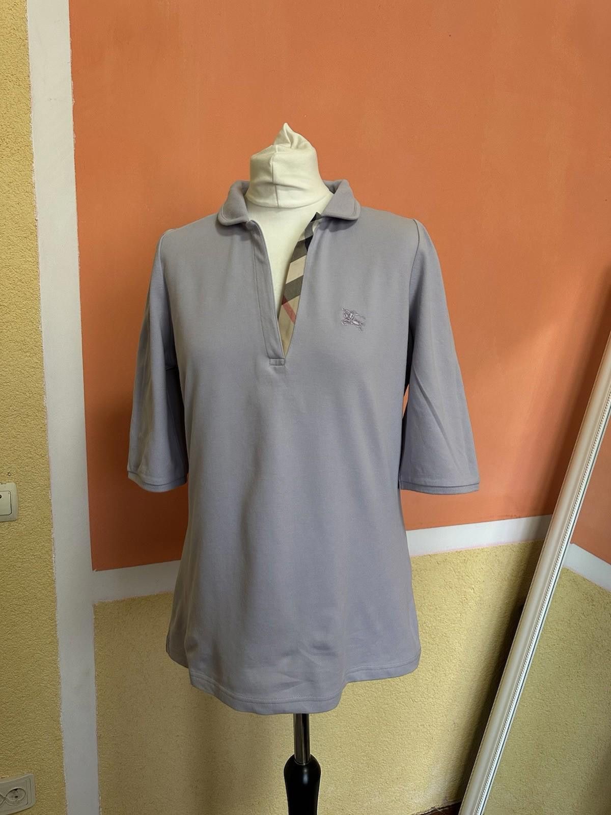 Burberry Burberry Brit Lilac Cotton Pique V-Neck Polo T-Shirt XL Size XL / US 12-14 / IT 48-50 - 2 Thumbnail