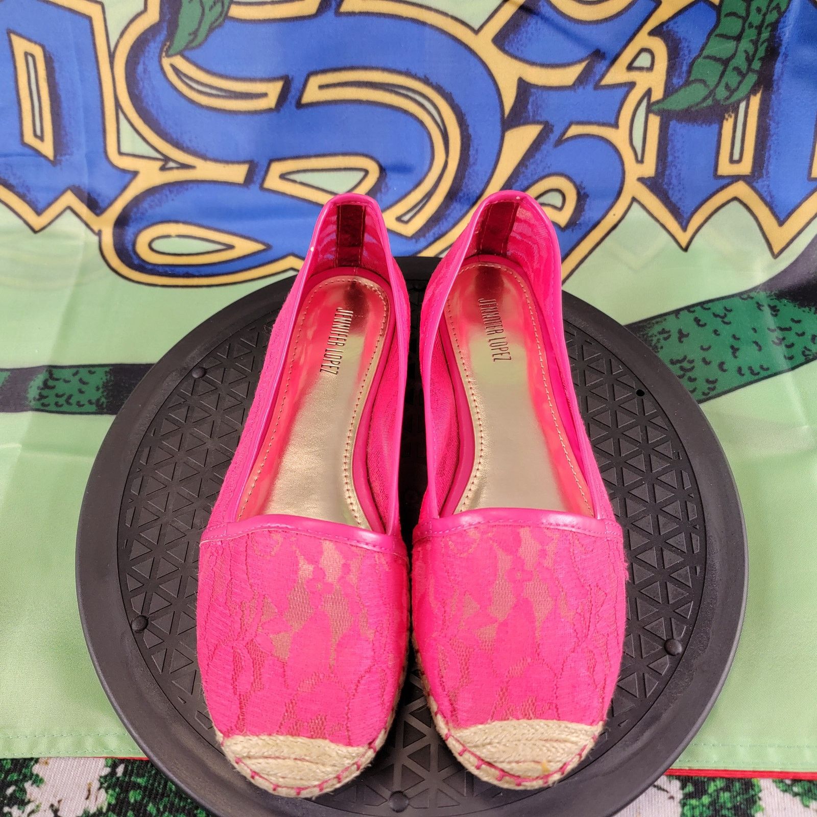 Jennifer Lopez Jennifer Lopez Pink Lace Espadrille Womens Sz 8 Shoes Floral Size US 8 / IT 38 - 5 Thumbnail
