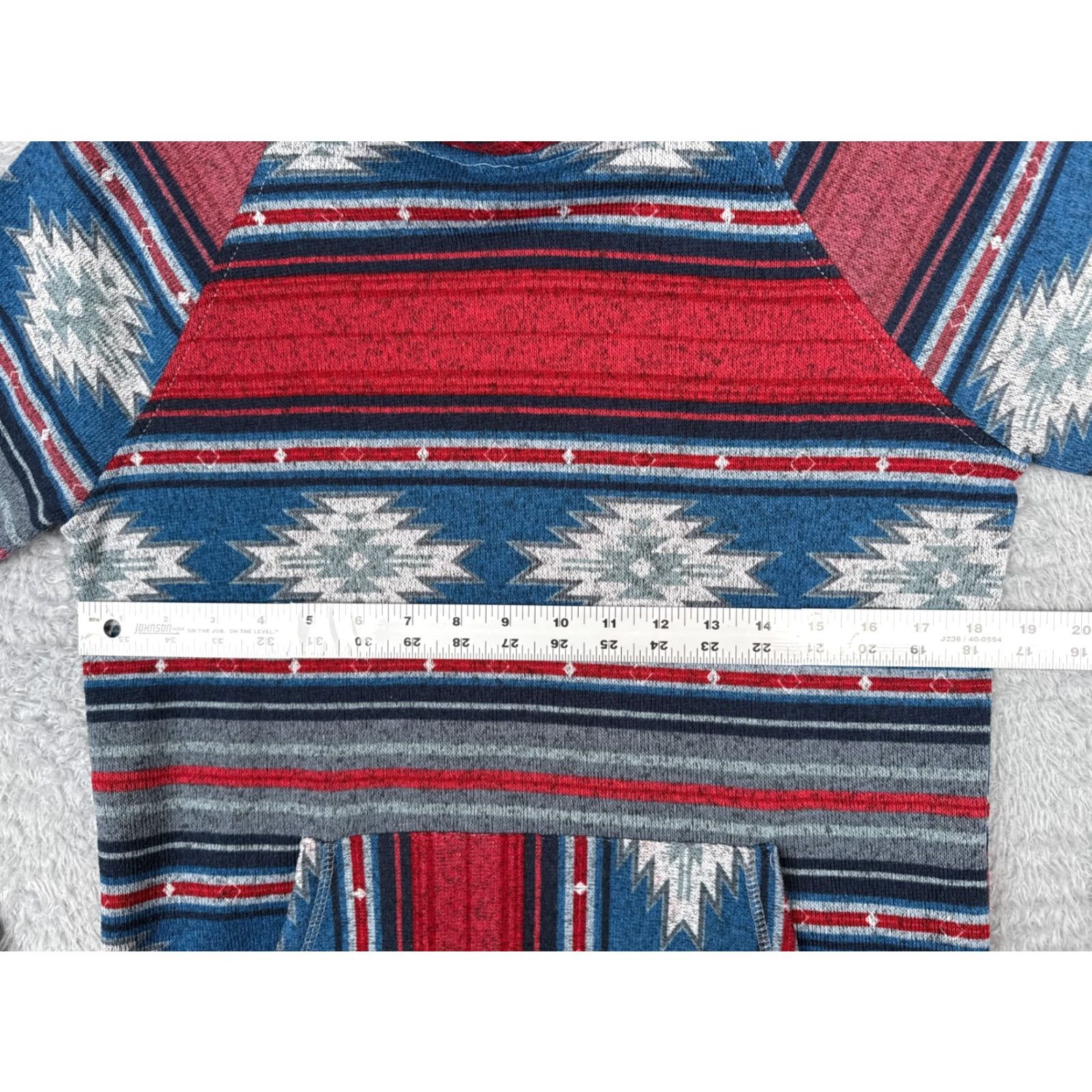CLOT Brooklyn Cloth Hoodie Womens Small Red Blue Southwest Aztec Pullover Crew Neck Logo Pockets Solid Vintage No N/A Size S / US 4 / IT 40 - 7 Thumbnail