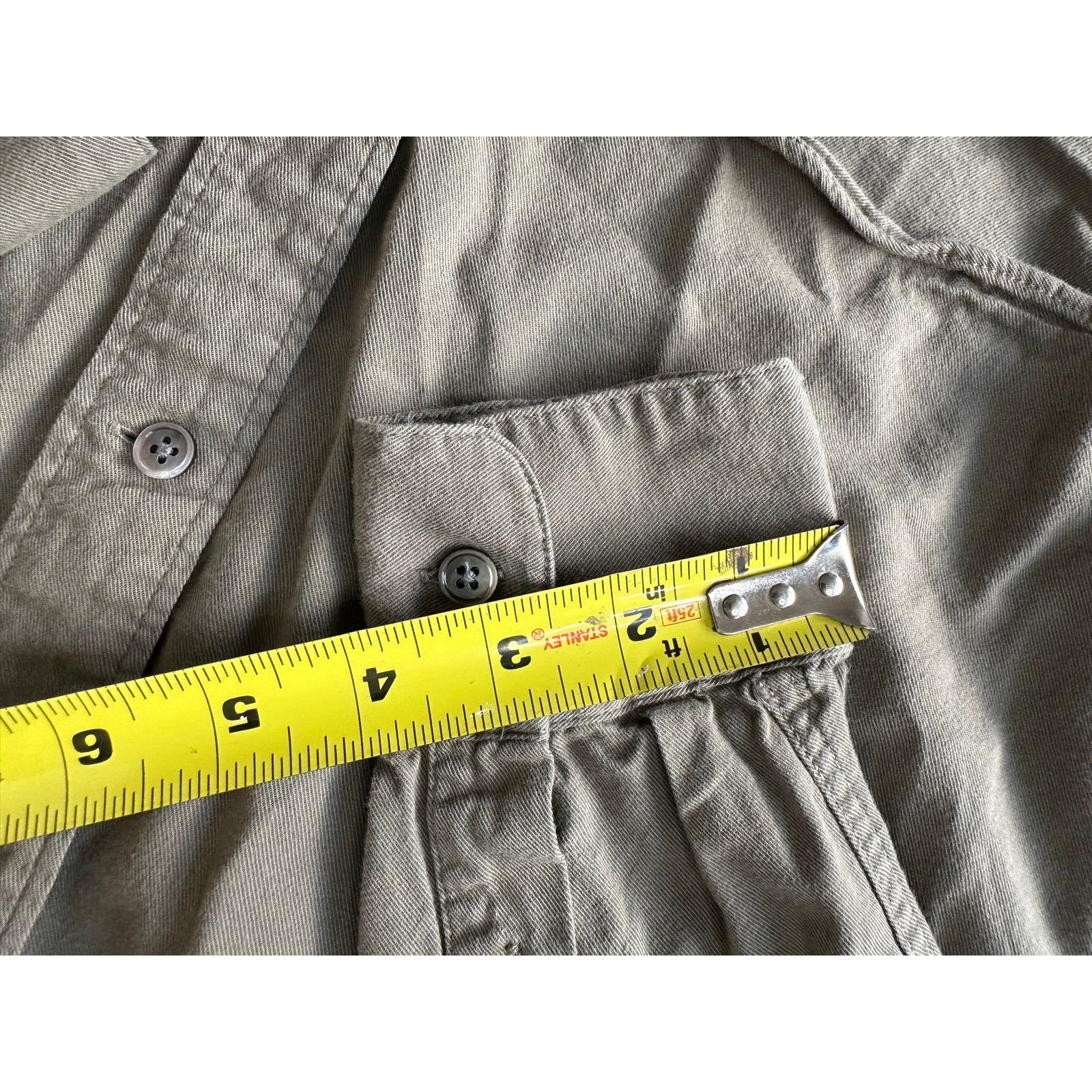 Buck Mason Buck Mason Men's XS Olive Green Draped Twill Button Up Shirt Size US XS / EU 42 / 0 - 6 Thumbnail