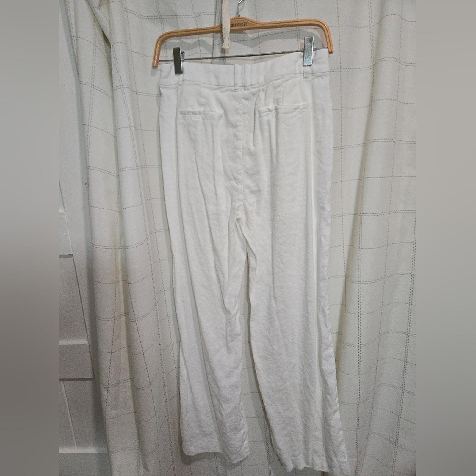 J.Crew J Crew Linen-Blend Wide-Leg Pleated Trouser Pant Size 26" / US 2 / IT 38 - 7 Thumbnail