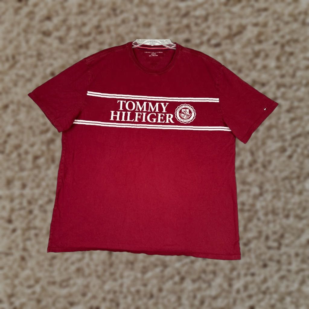 Tommy Hilfiger Tommy Hilfiger Shirt Adult 2XL Red 100% Cotton Crew Neck Jersey Embroidered Logo T-Shirt Mens Size US XXL / EU 58 / 5 - 1 Thumbnail