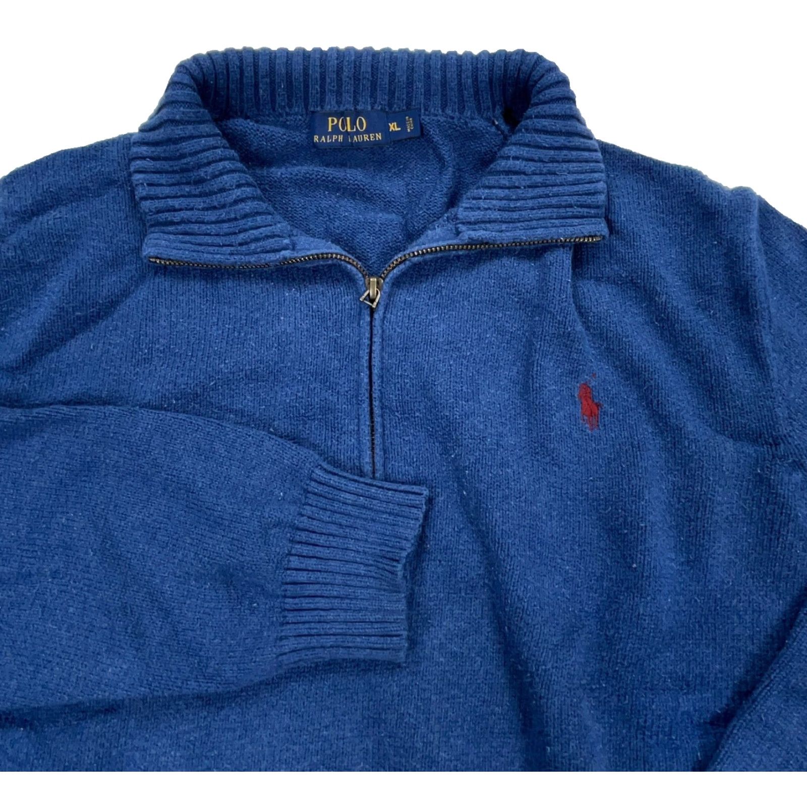 Polo Ralph Lauren Polo Ralph Lauren Sweater Men XL Blue Pullover Knit 1/4 Zip Heavyweight Classic Preppy Style Size US XL / EU 56 / 4 - 2 Thumbnail