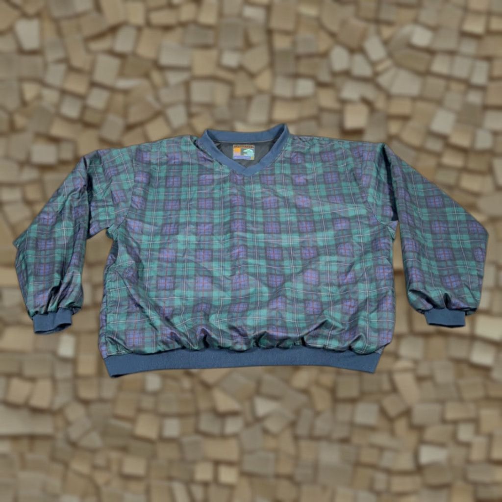 Vintage VINTAGE Forresters Sweater Forrester's Blue Green Blackwatch Plaid Pullover 90s Mens XXL Pullover V-Neck Long Sleeve Size US XXL / EU 58 / 5 - 1 Thumbnail