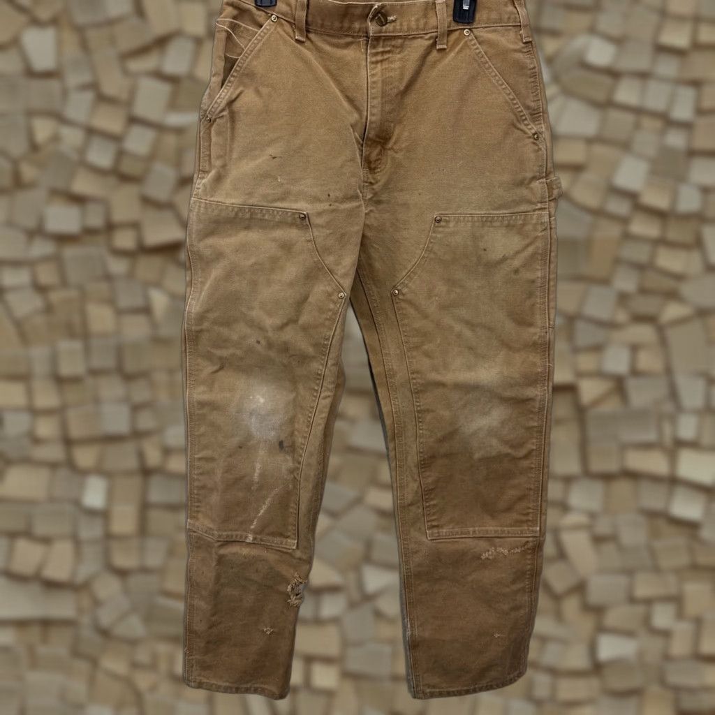 Carhartt Carhartt Men’s Canvas Carpenter Pants 33x32 Brown Workwear Work Pants Straight Fit Durable Size US 33 - 1 Thumbnail