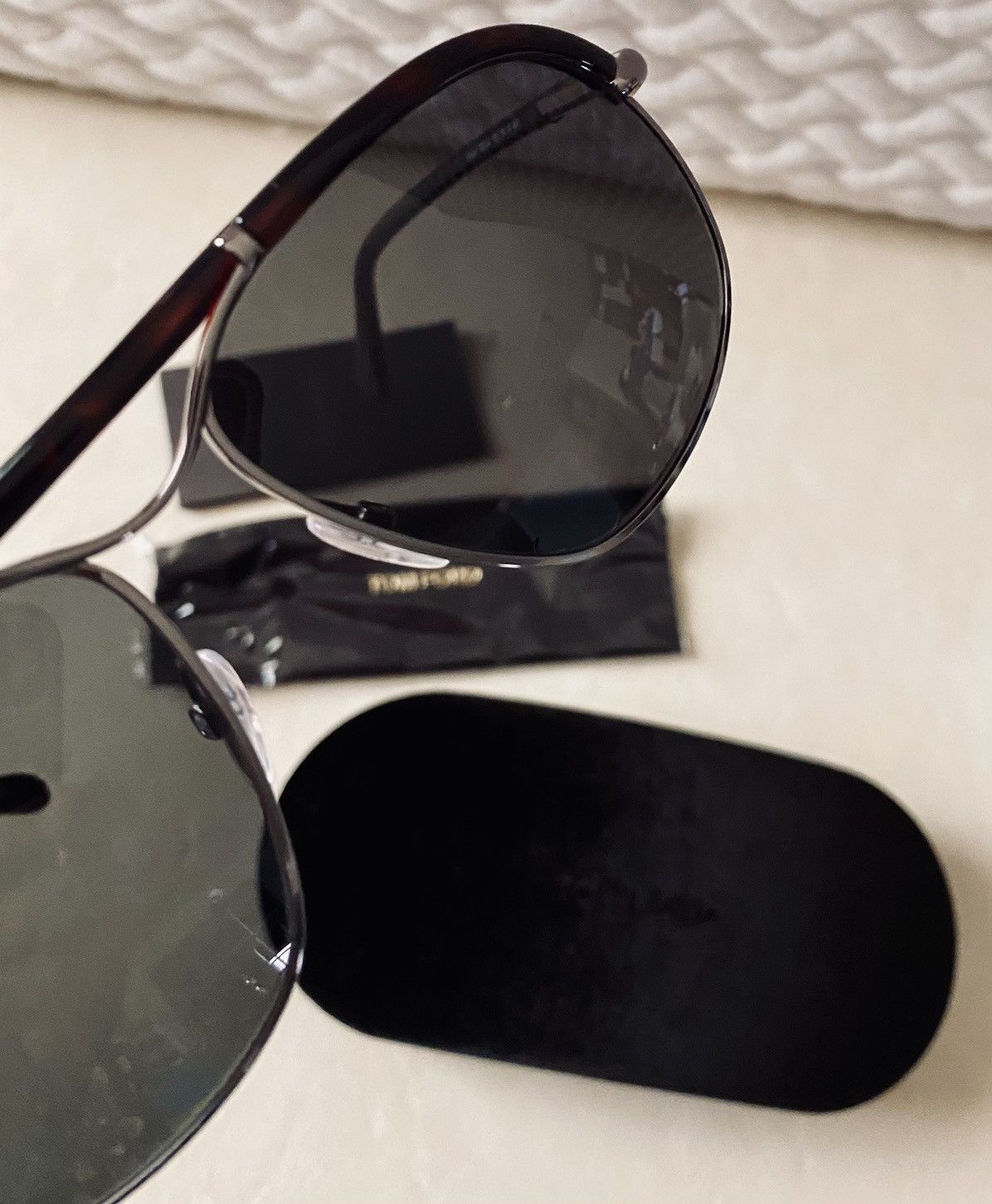 Tom Ford Tom Ford 🇮🇹 Russell Brown Tortoise Shell/Silver Aviators NEW Size ONE SIZE - 3 Thumbnail