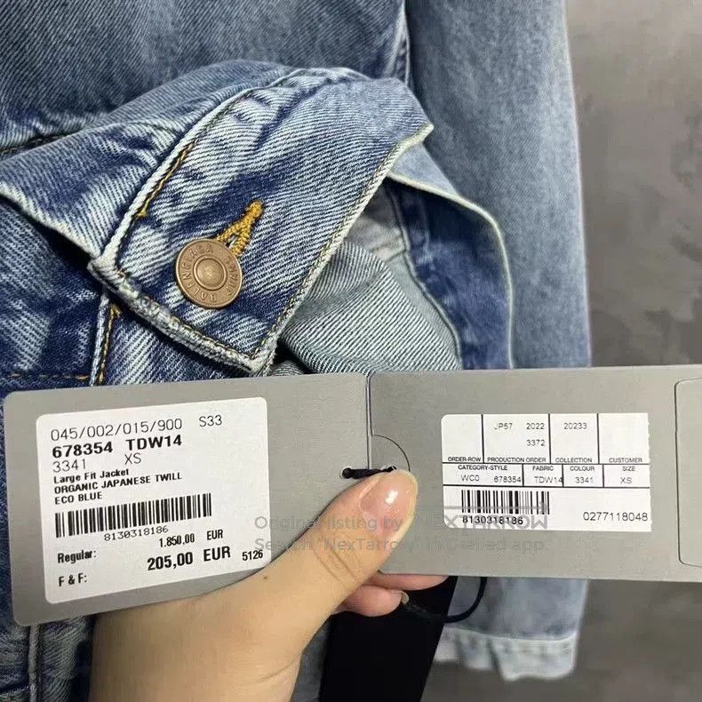 Balenciaga Balenciaga Blue Denim Jacket with BB Print. Size US XS / EU 42 / 0 - 5 Thumbnail