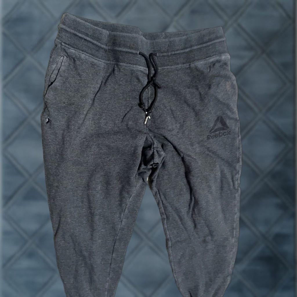 Reebok REEBOK Cozy Fleece Jogger Sweatpants Pockets Size Large Black Gray Women Pants L Pockets Sweatpants Size 36" / US 14 / IT 50 - 1 Thumbnail
