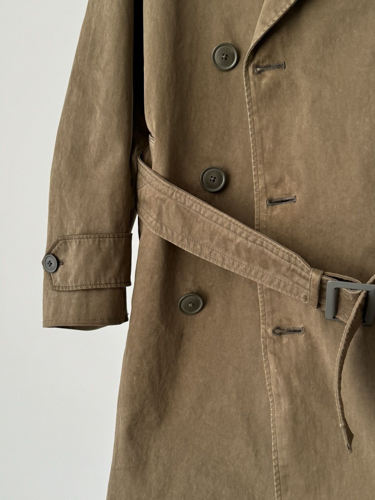 Japanese Brand × Ten C Ten C Double Breasted Belted Khaki Long Trench Coat Size US S / EU 44-46 / 1 - 4 Thumbnail
