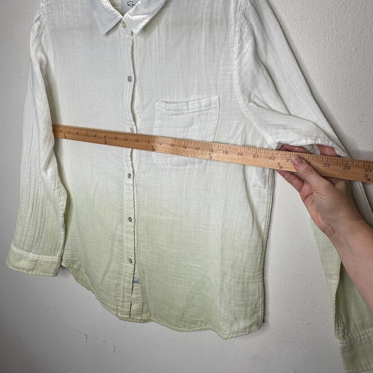 Rails Rails Ellis Blue Mint Dip Dye Button Long Sleeve Gauze Shirt Size L / US 10 / IT 46 - 14 Thumbnail