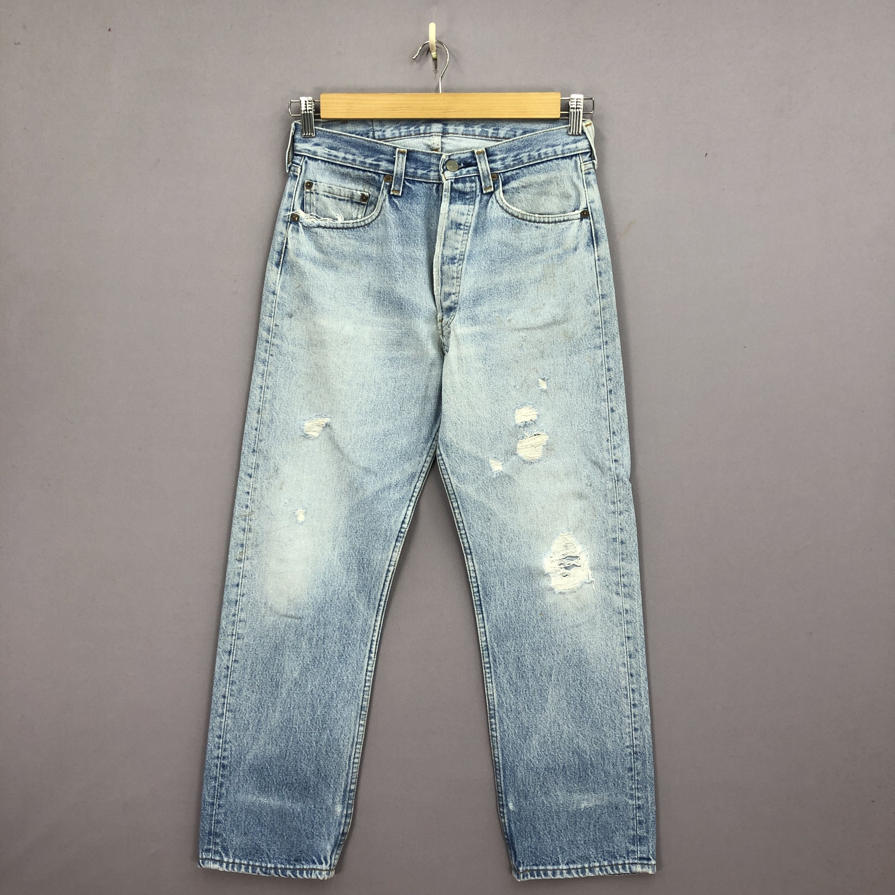 Levi's Vintage 70s Distressed Levis 501 Sunfaded Jeans Levi's Denim Size US 30 / EU 46 - 1 Thumbnail