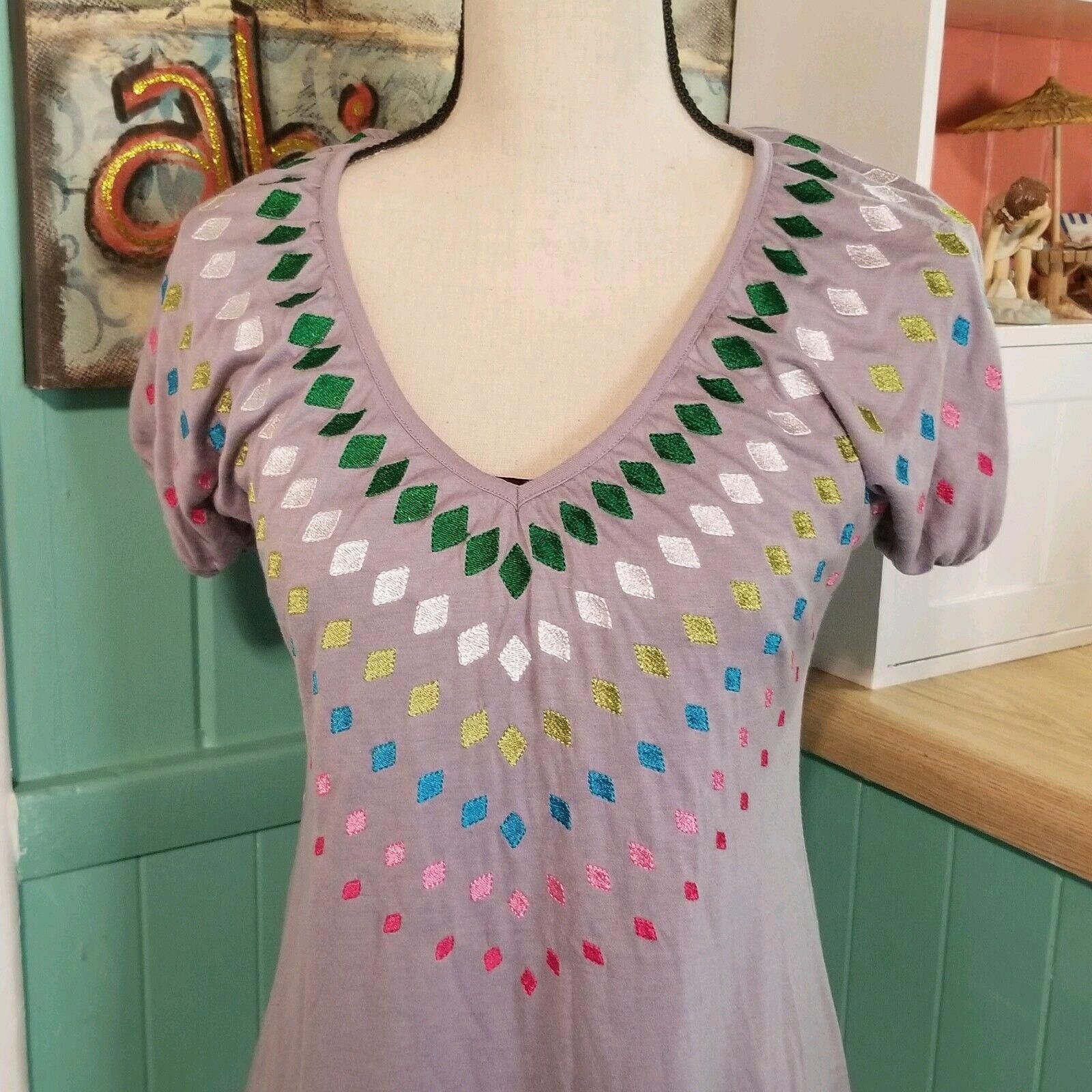 Forever 21 Forever 21 Top Size Small V Neck Grey Long Stretch Size S / US 4 / IT 40 - 2 Thumbnail