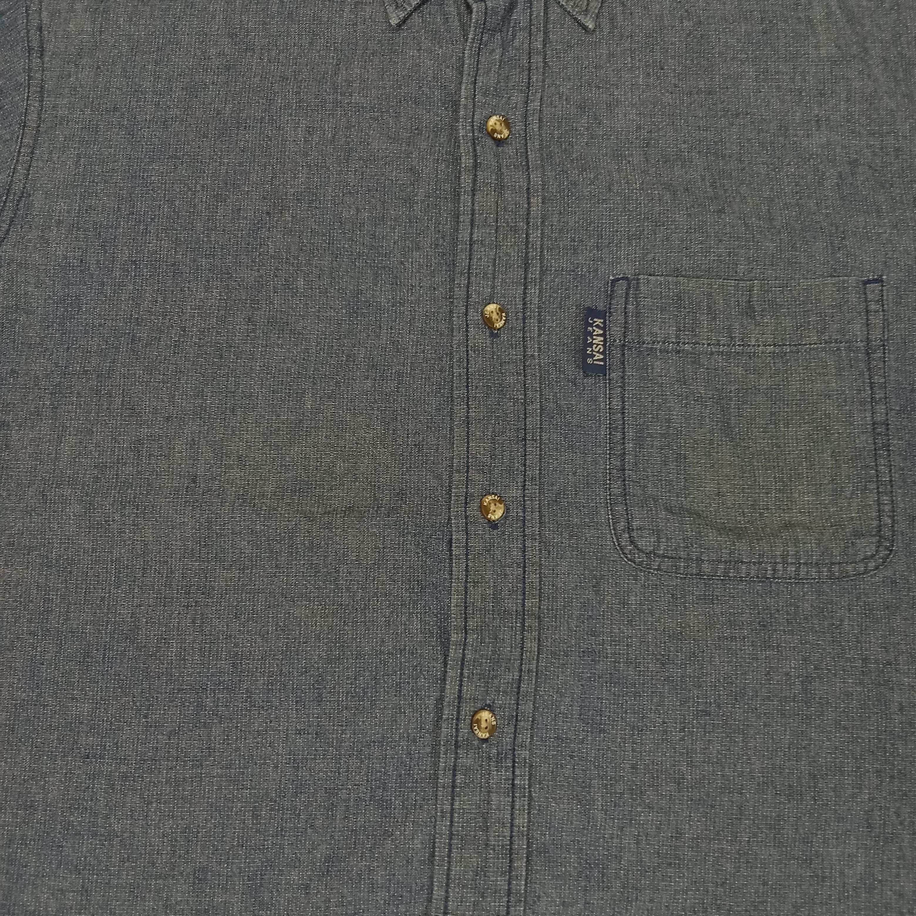 Japanese Brand × Kansai Yamamoto × Vintage Kansai Jeans Shirt Japanese Brand Casual Style Size US L / EU 52-54 / 3 - 2 Thumbnail