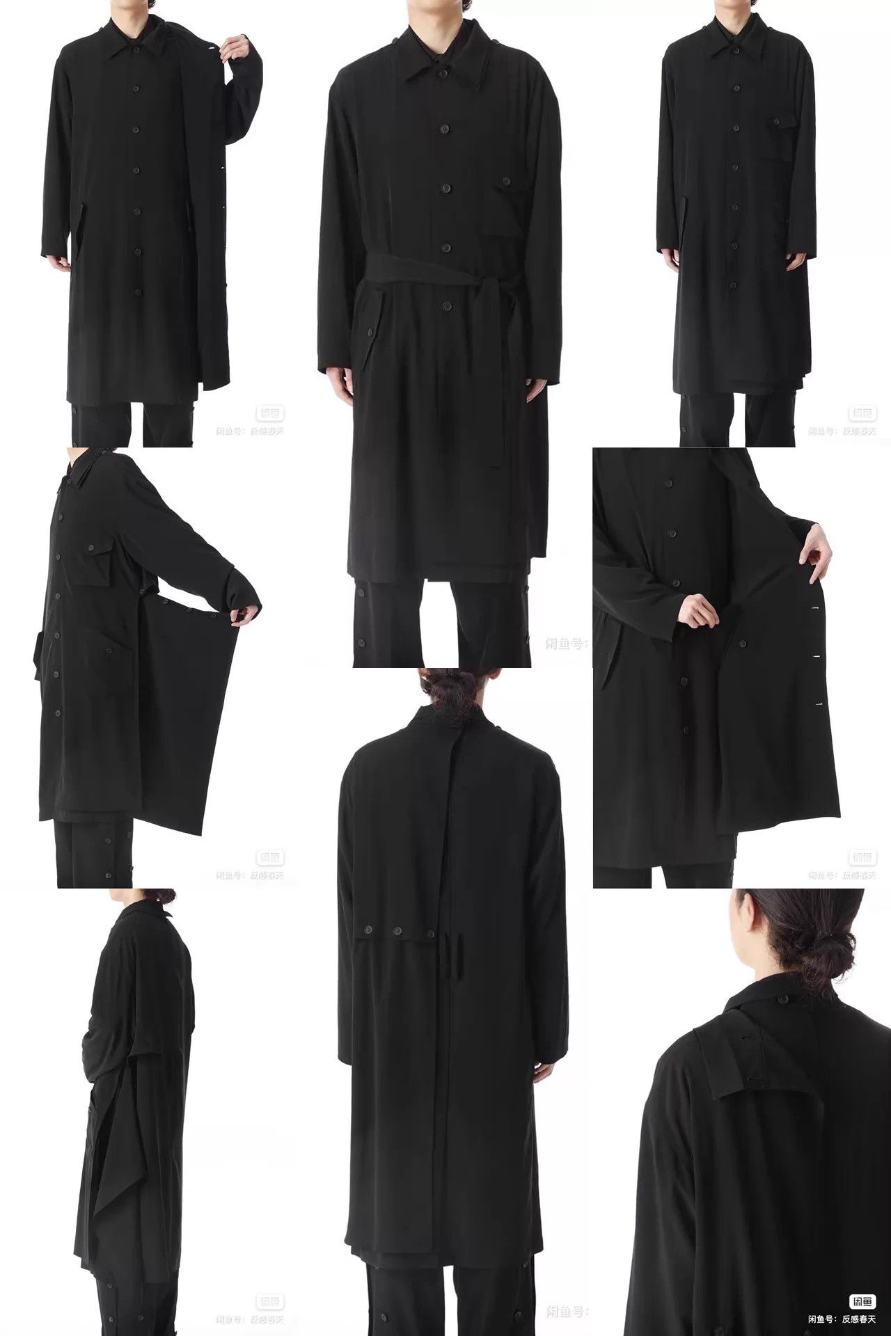 Yohji Yamamoto Yohji Yamamoto 21SS Double-Layer Acetate Belted Coat BLK Size US S / EU 44-46 / 1 - 6 Thumbnail