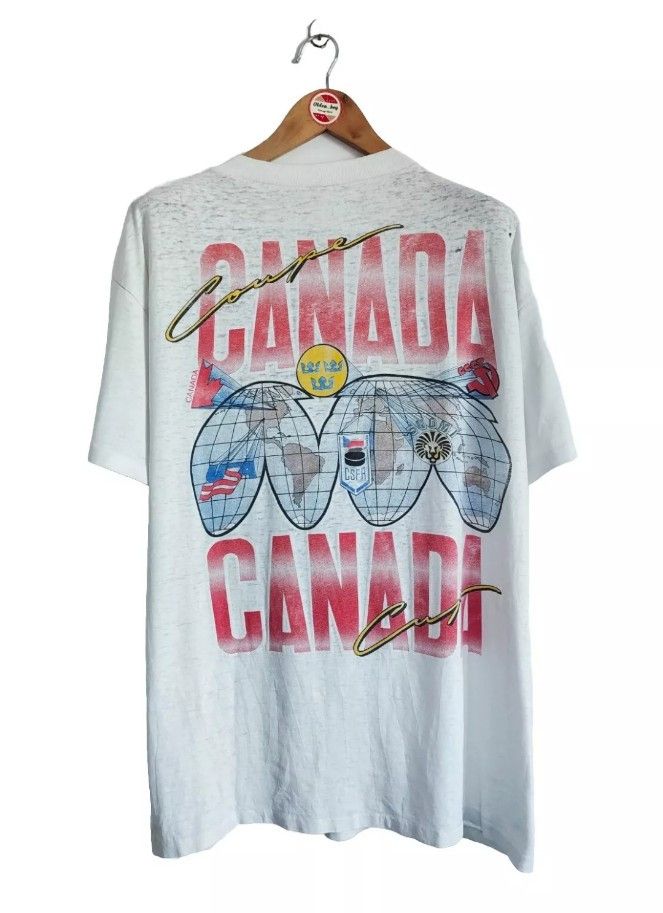 Vintage Vintage Couple Canada Cup 1991 t- shirt Size US XL / EU 56 / 4 - 2 Thumbnail