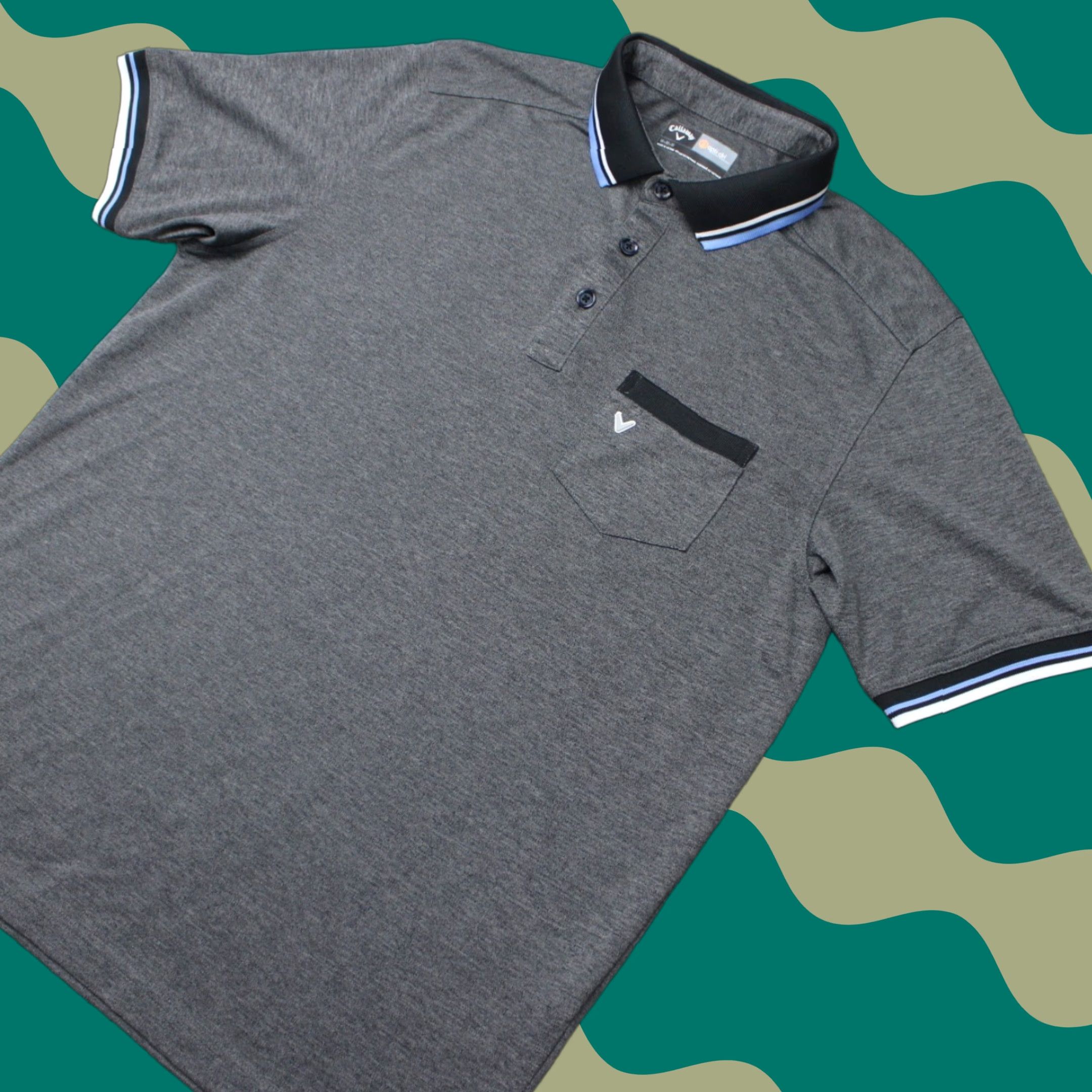 Callaway Callaway Polo Shirt Mens M Gray Opti-Dri 100% Polyester Short Sleeve Polo Shirt Golf Regular Chest 44” Logo Breathable Size US M / EU 48-50 / 2 - 1 Thumbnail