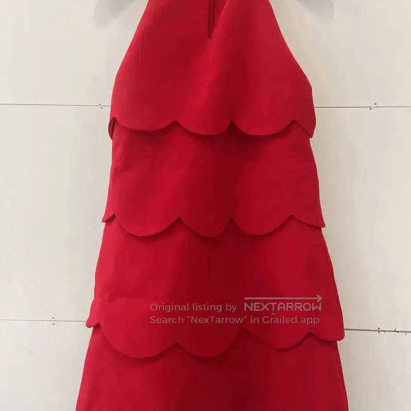 Miu Miu Miu Miu Red Scalloped Dress Size M . Size M / US 6-8 / IT 42-44 - 2 Thumbnail