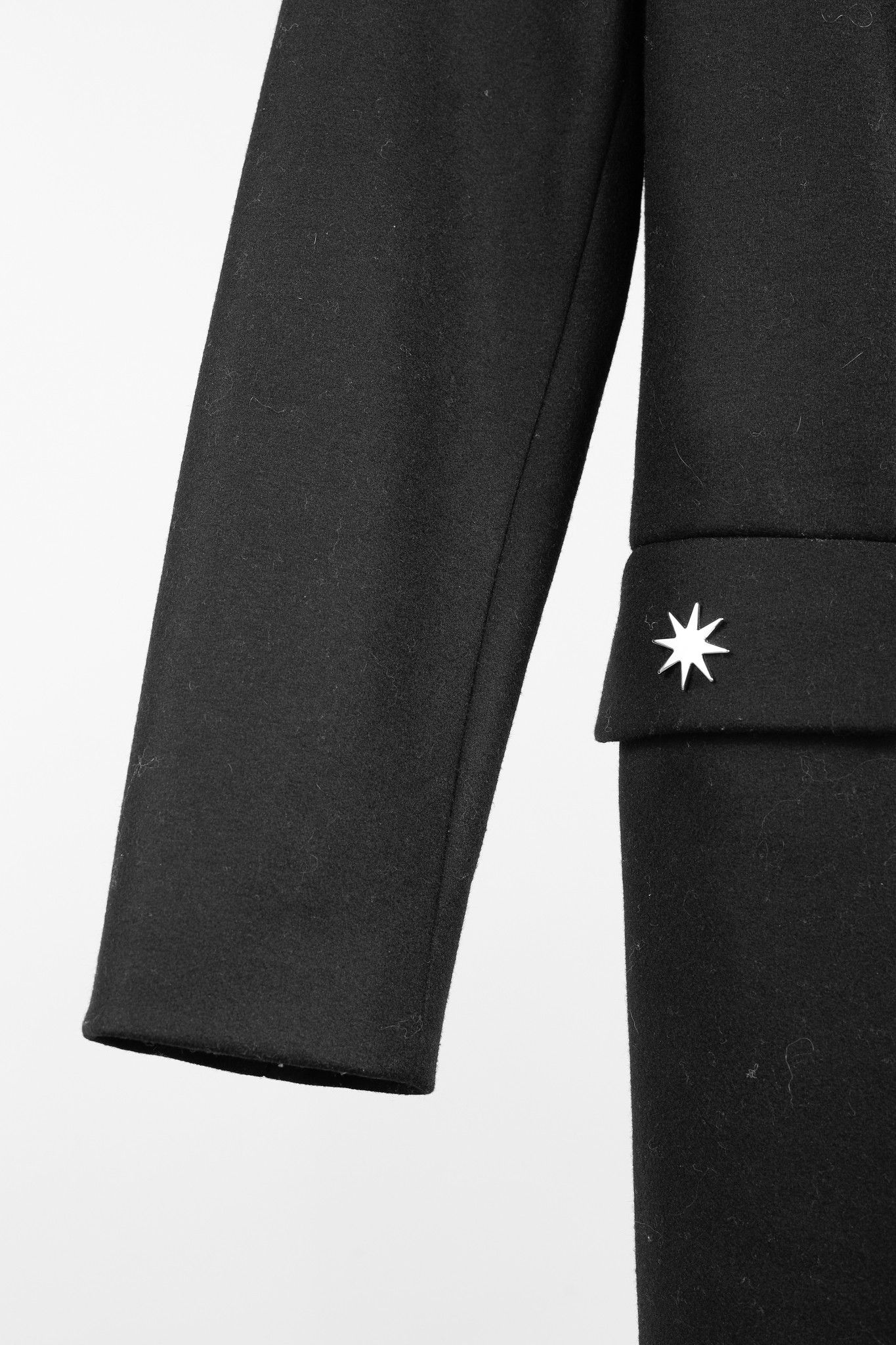 Love Moschino Love Moschino Silver Octagram Black Wool Tailored Coat Size S / US 4 / IT 40 - 6 Thumbnail