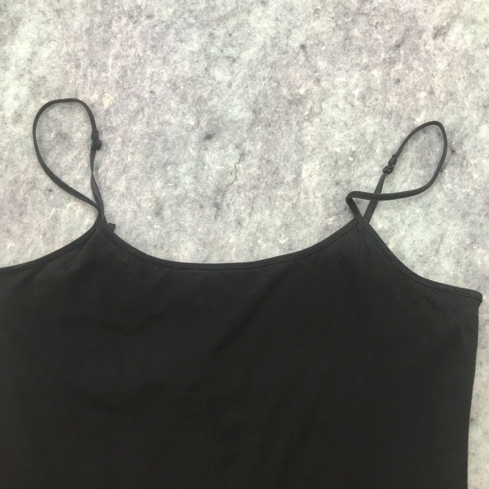 Vintage Maurices Womens Shirt Top XL Black Halter Sleeveless Spaghetti Straps Stretch Tank Casual Basic Jersey Cotton Blend, Spandex Size XL / US 12-14 / IT 48-50 - 2 Thumbnail