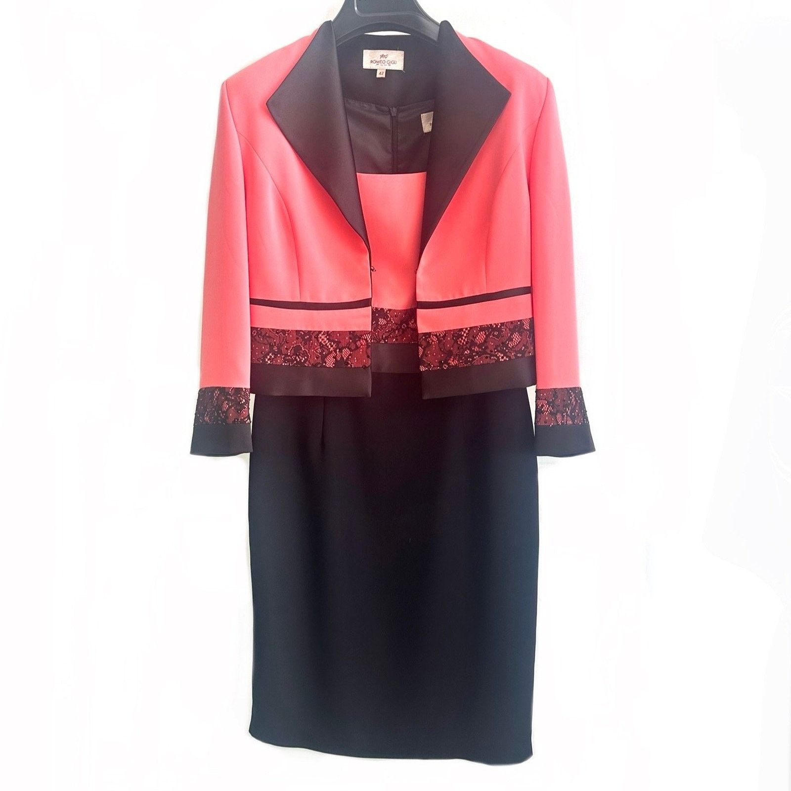 Romeo Gigli Romeo Gigli y2k salmon black ceremonial 2 pcs suit dress Size M / US 6-8 / IT 42-44 - 1 Thumbnail